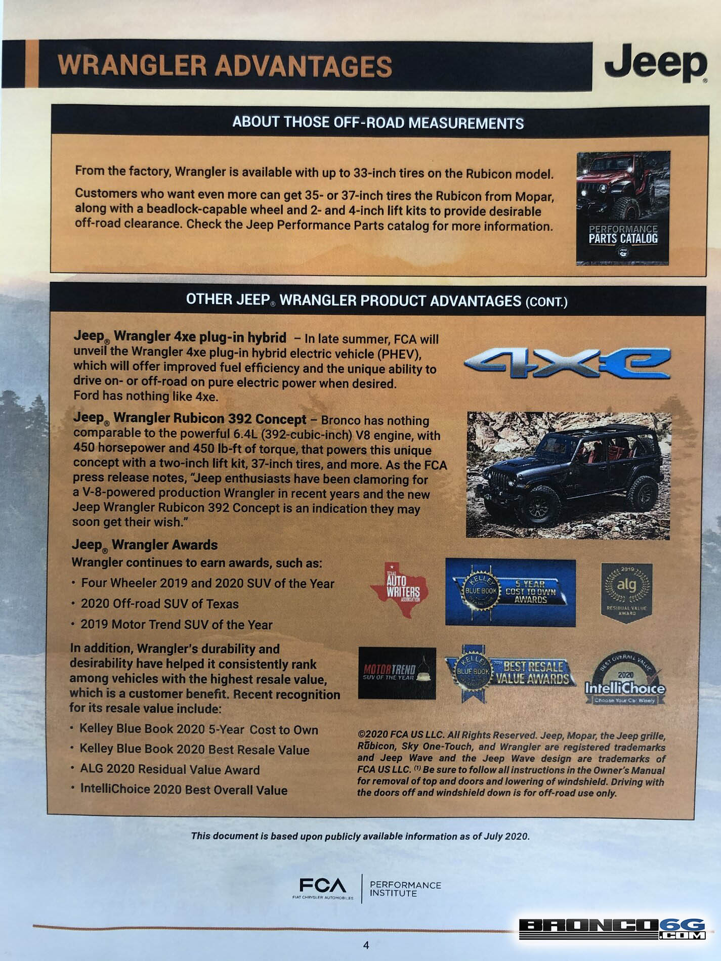 Bronco Is FCA getting nervous? Publishes Bronco vs Jeep Wrangler Info Sheet Guide bronco vs jeep proaganda 3