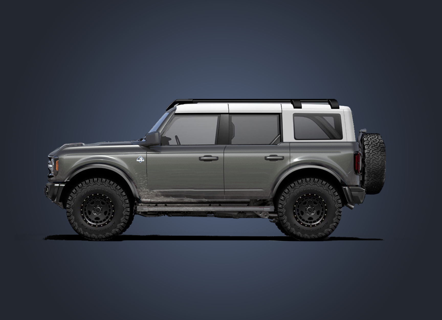 Ford Bronco Oxford White, Carbonized Gray, Cactus Gray, Cyber Orange, Rapid Red Colors Previewed by Bronco Sport Bronco_CarbonizedGray_WhiteTop_BlackTurbomac2