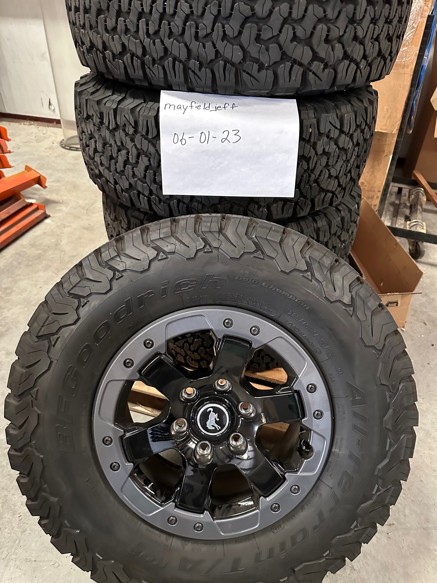 Ford Bronco Stock Badlands 5 wheels and tires - Free shipping within Continental USA broncotires1