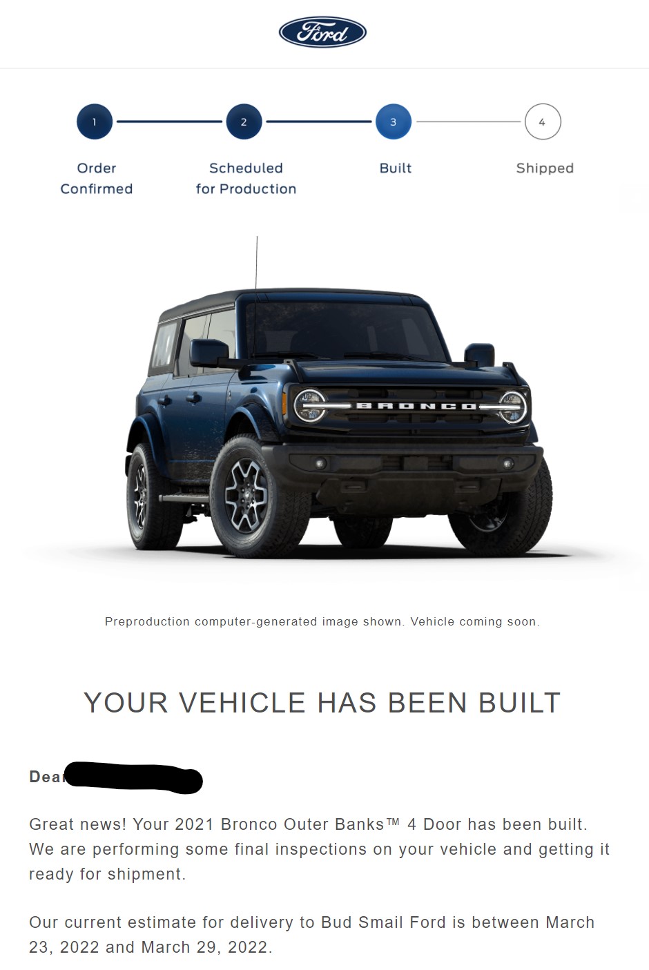 Ford Bronco 🛠 12/6/21 Build Week Group Built