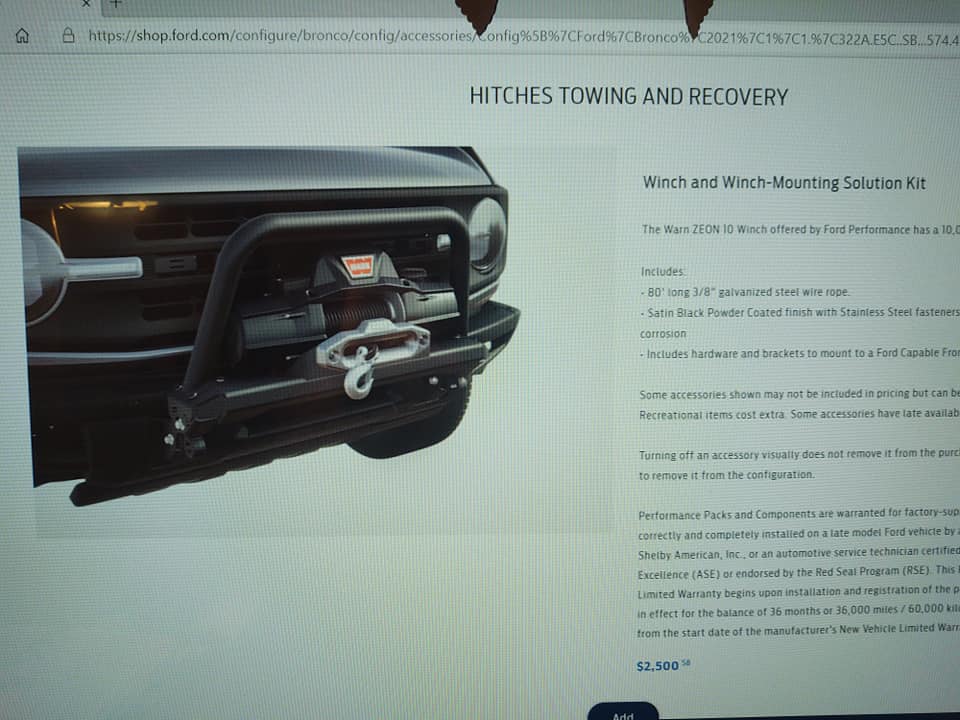 Ford Bronco factory warn winch: synthetic rope?i BW2