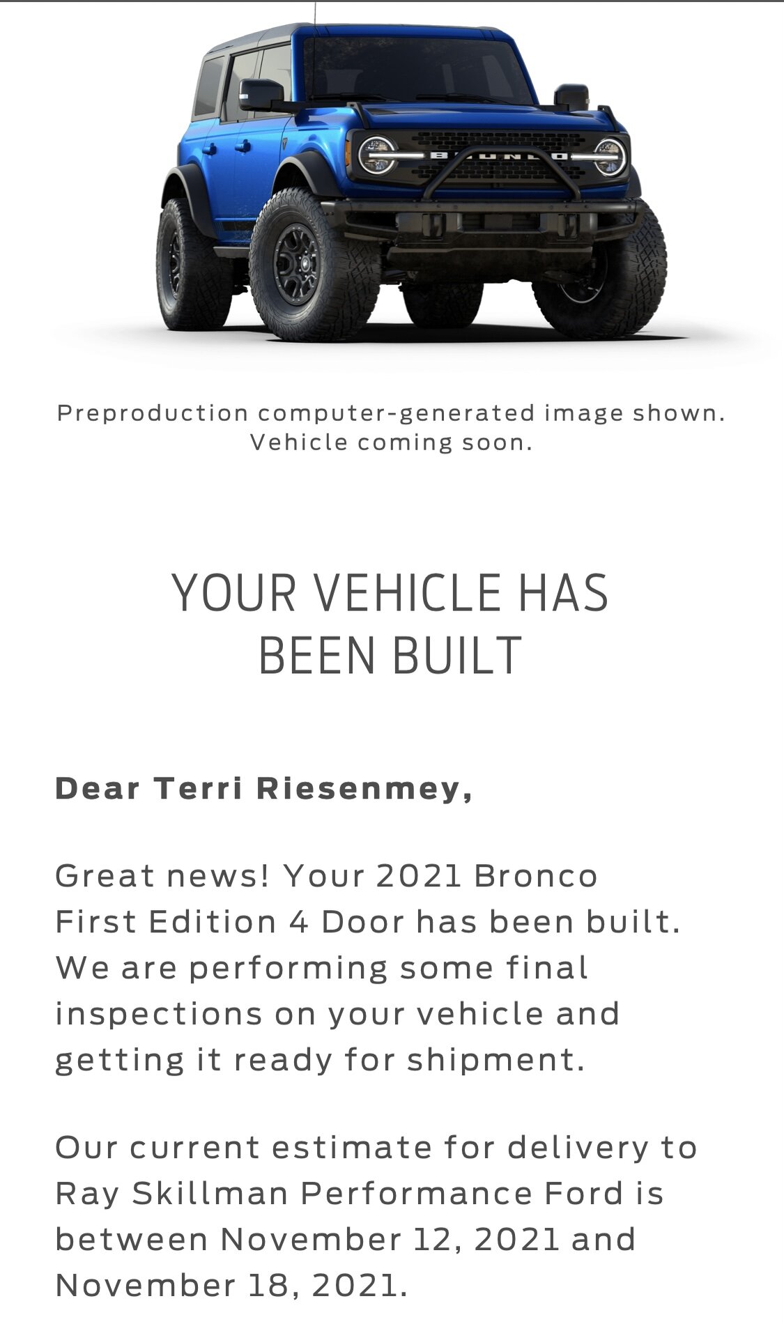 Ford Bronco *** DIRT MOUNTAIN Broncos - Built, Shipped, Delivered Tracker*** C0804787-89DE-49B7-B301-E2EDF34FAA56