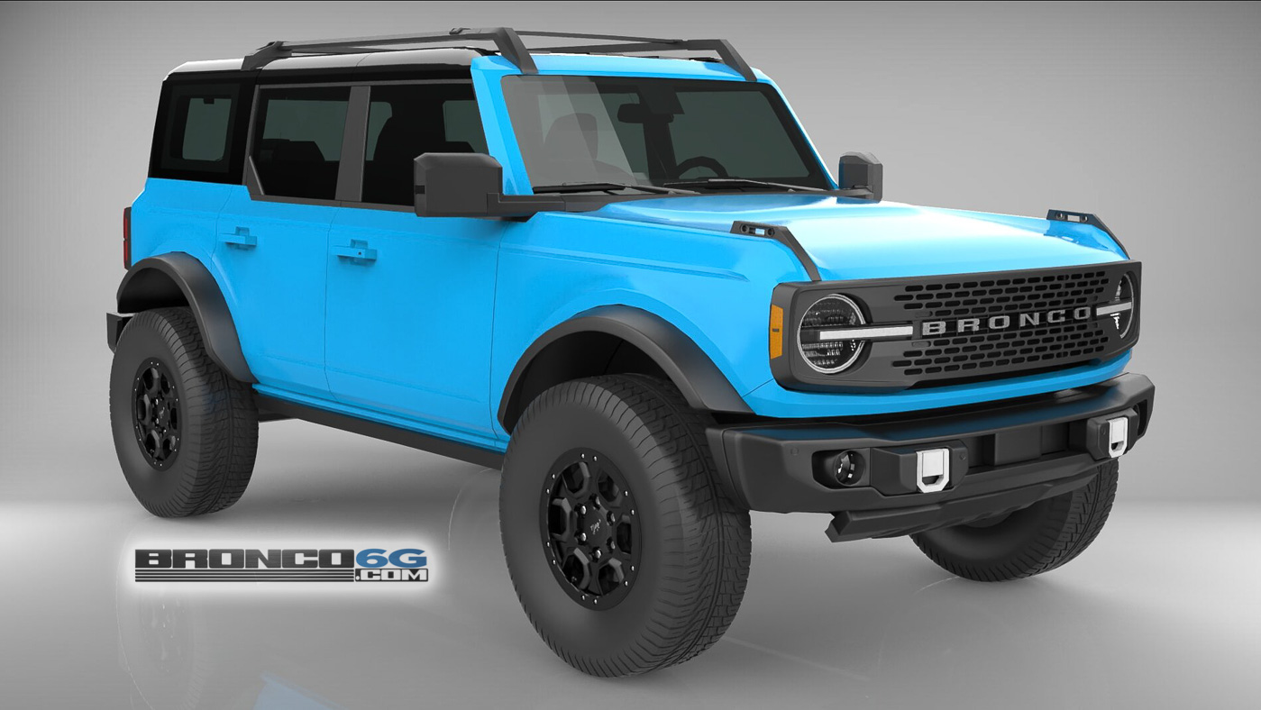 Ford Bronco 4 Door Bronco Colors 3D Model Visualized Chief Blue 4 Door 2021 Bronco 3D Model Front