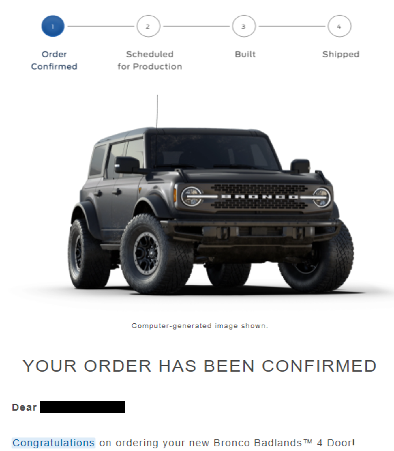 Ford Bronco Dealer Order Not Matching Reservation Confirmation Email