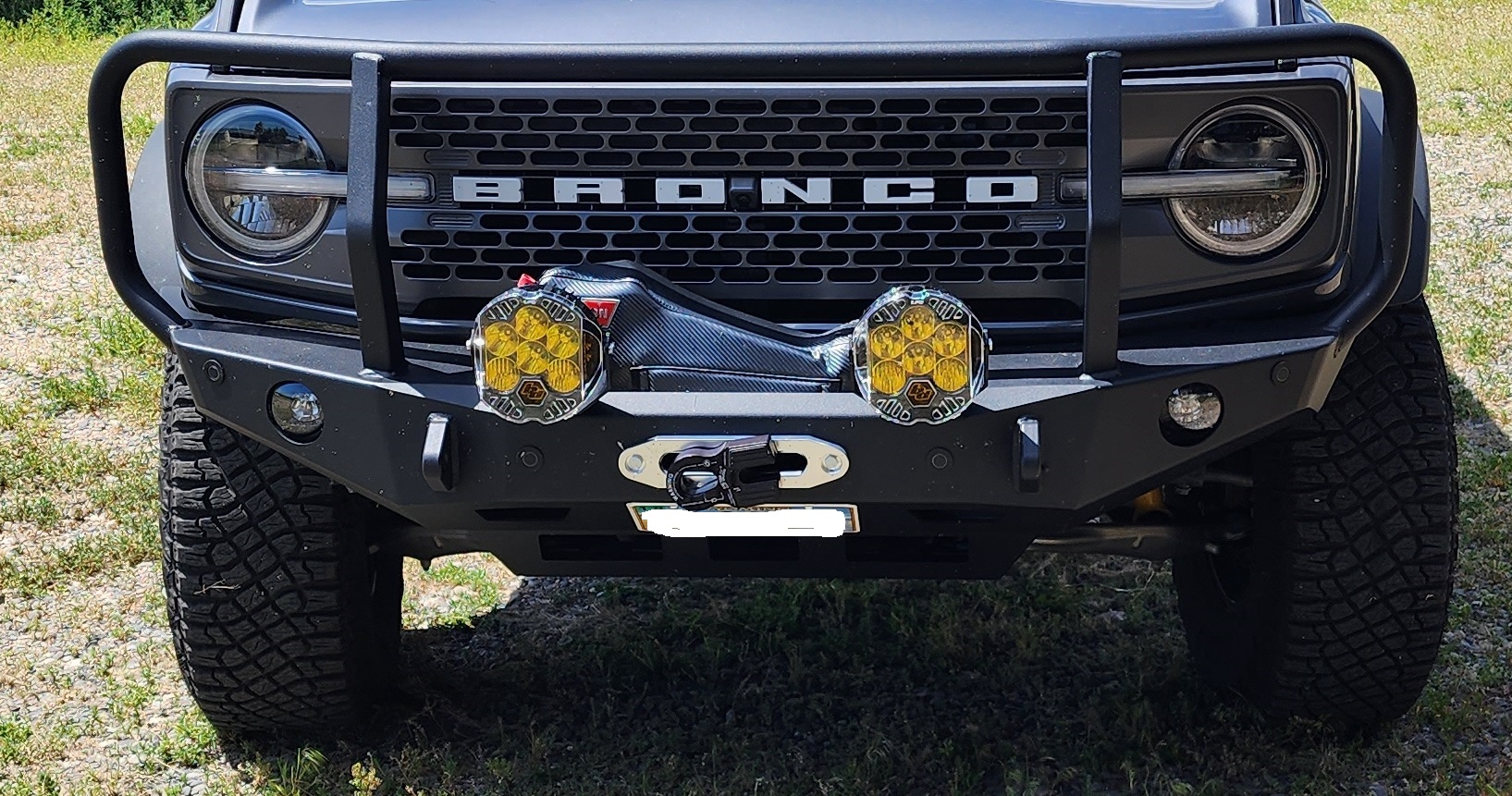 Ford Bronco Expedition One front bumper and Baja Design LP6 lights crop 2