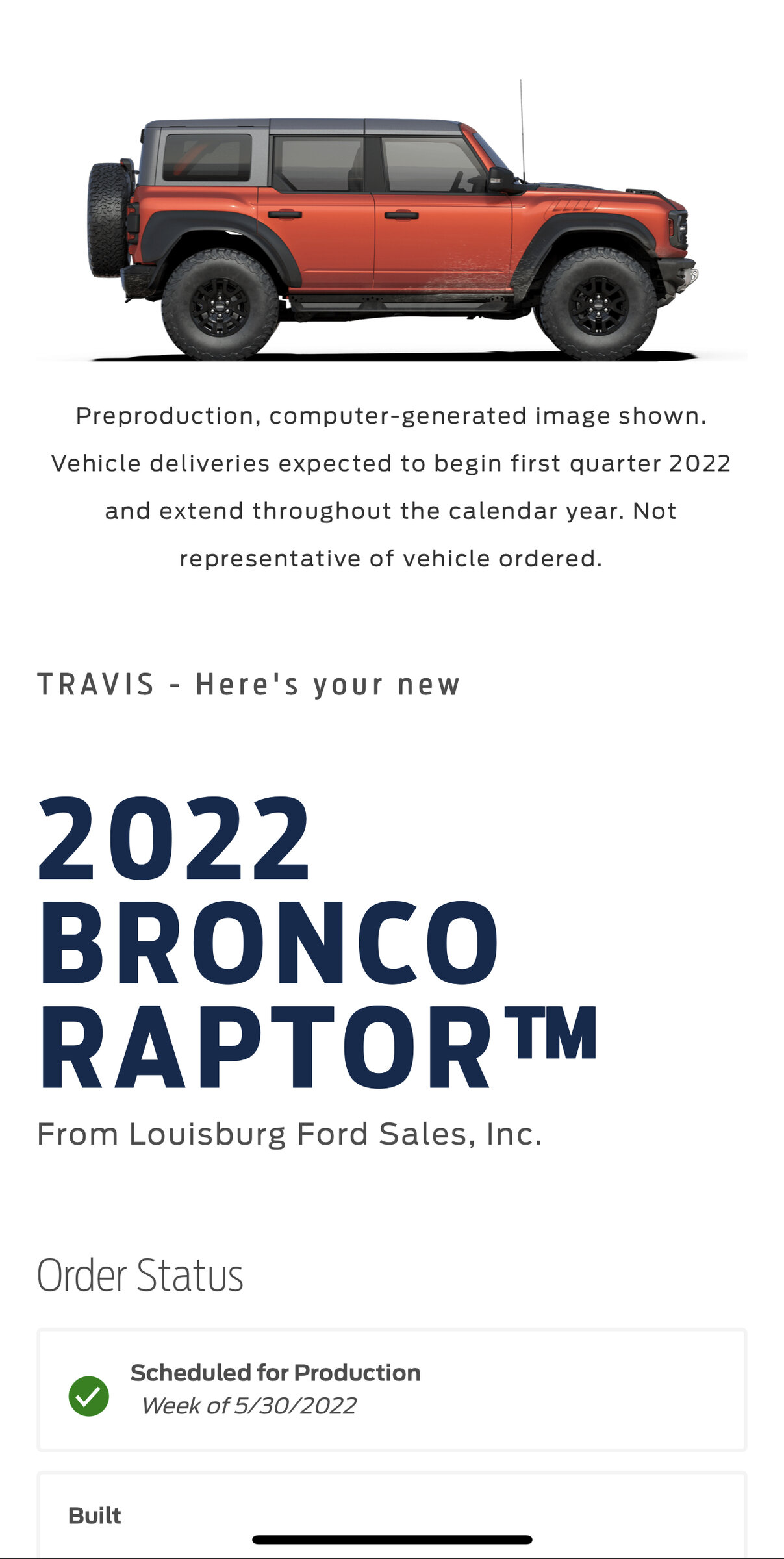 Ford Bronco ⏳ Bronco Raptor now being scheduled for production & VIN assigned DB655DDB-DFBC-43FA-BDA4-A9490A331432