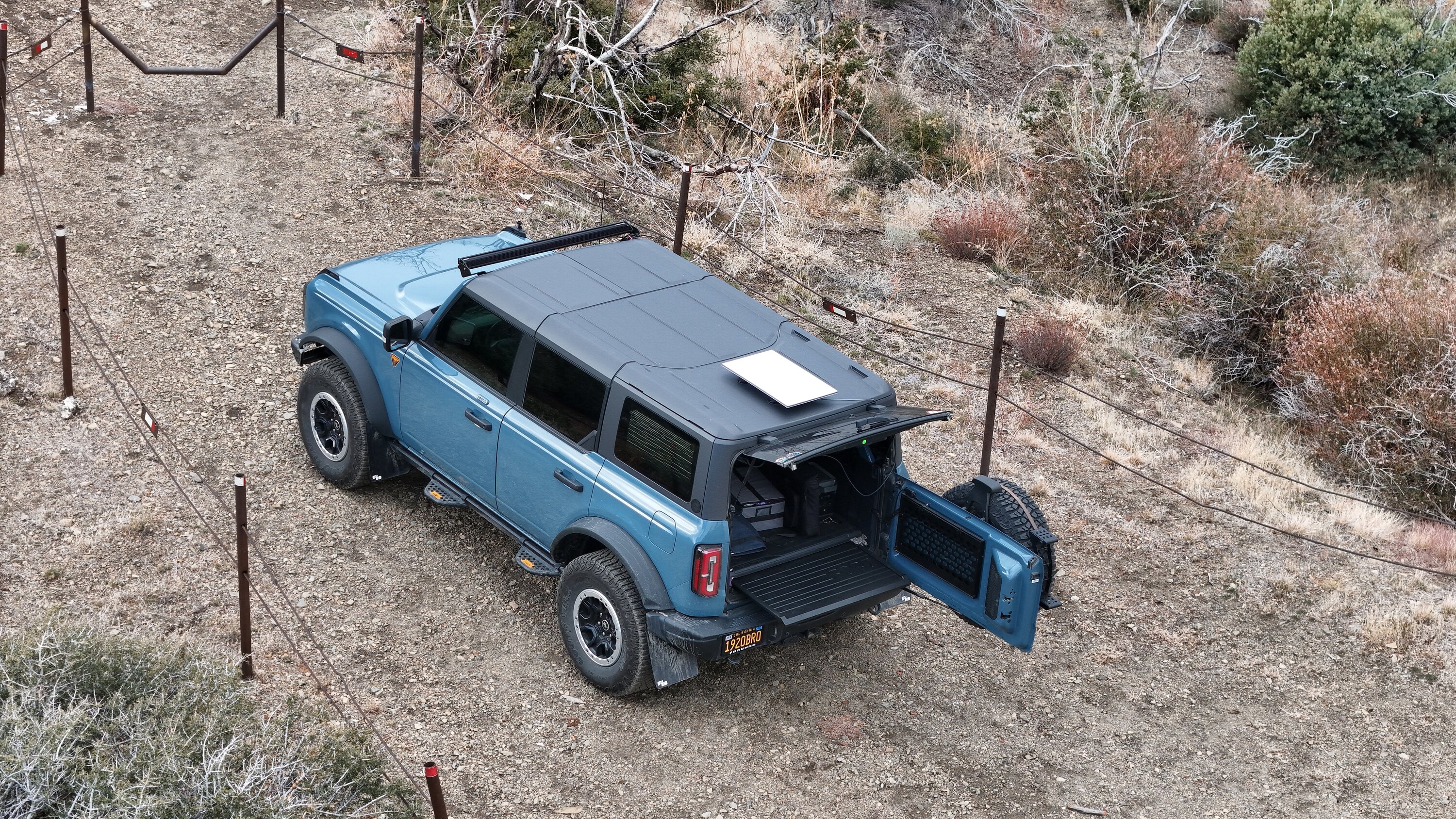Ford Bronco 3rd gen Starlink mobile tested in the canyon - mounted on MIC hard top! (Replacement equipped with magnetic bracket) dji_fly_20240121_143914_0329_1705889135132_photo