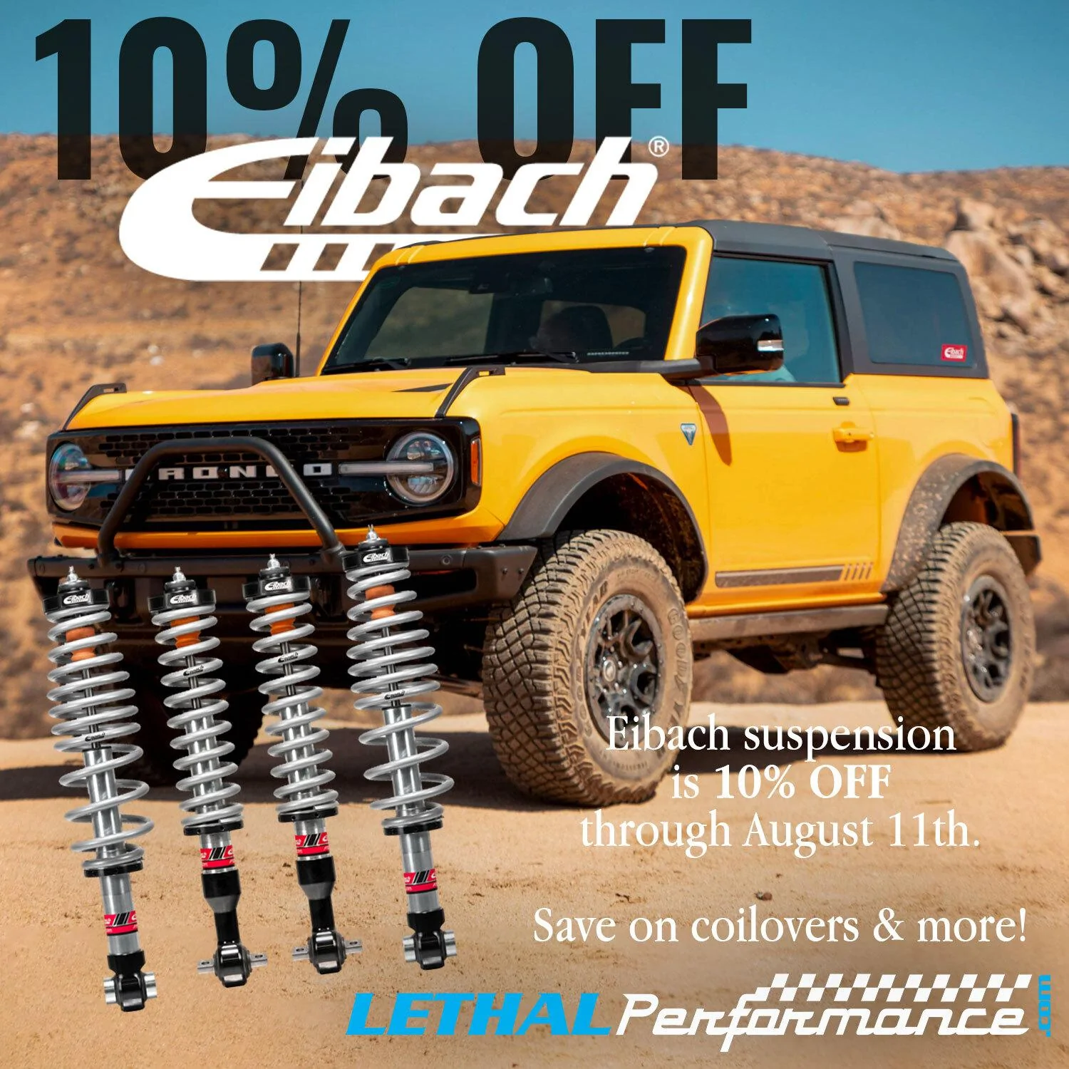Eibach PRO-TRUCK Coilovers F&R for 2021-23 Ford Bronco Sport OUTERBANKS 2.3L (E86-35-056-01-22) main image 0