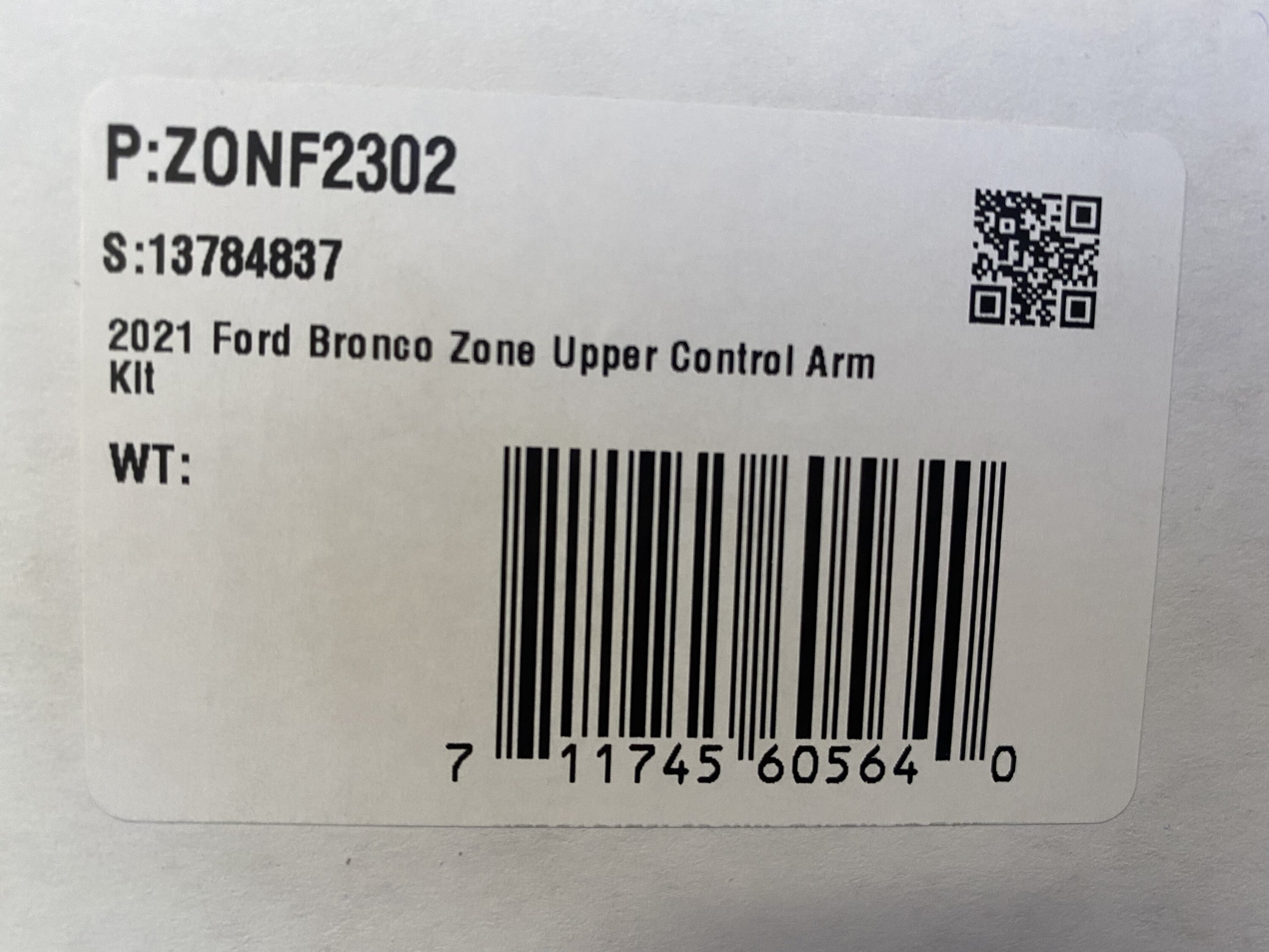 Ford Bronco ZONE OFF-ROAD, ADVENTURE SERIES 3-1/2 BADLANDS NON-SAS LIFT INCLUDES UCA.  BRAND NEW. F75D1B93-D31F-4004-8E55-EB45A459D182