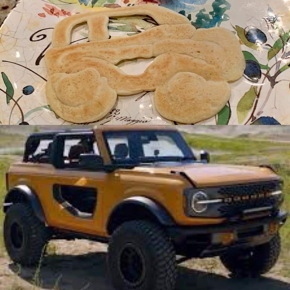 Ford Bronco Bronco pancake. Seriously. A Bronco pancake FB_IMG_1596382463322
