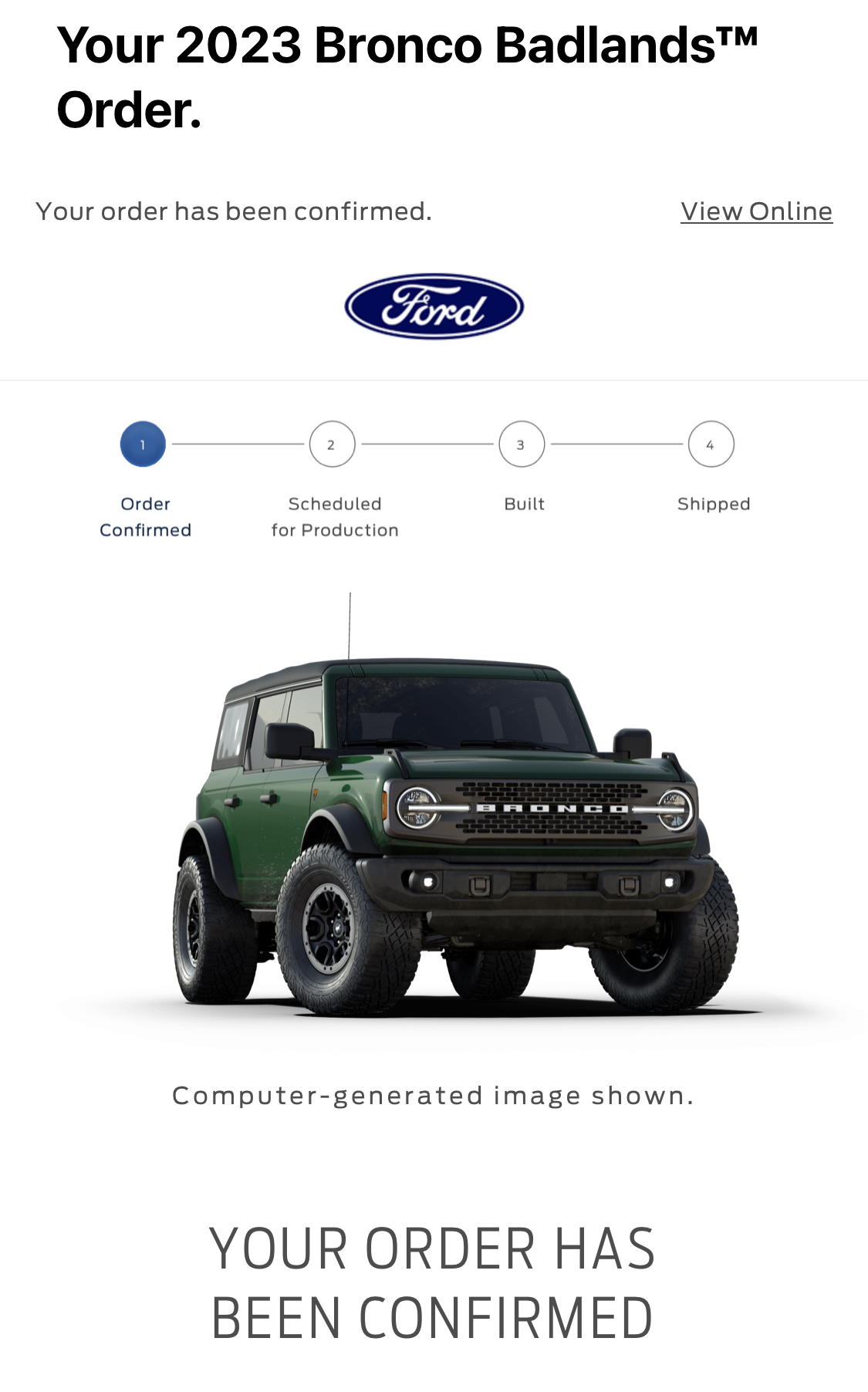 Ford Bronco Placed my 2023 Bronco Order! ... Post Yours! FC7ACC78-7FCC-4560-BBE0-D96010EE5BB1