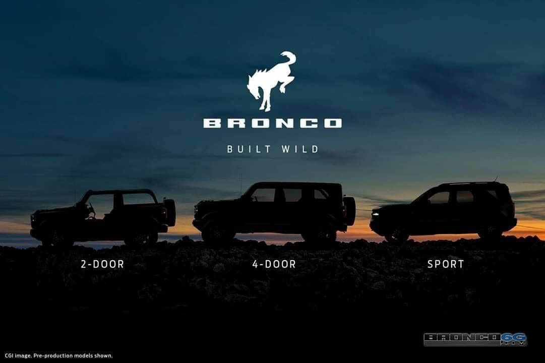 Ford Bronco Leaked: Ford Bronco Family Silhouette Teaser (First Top Off Look)! Ford Bronco Family Silhouett