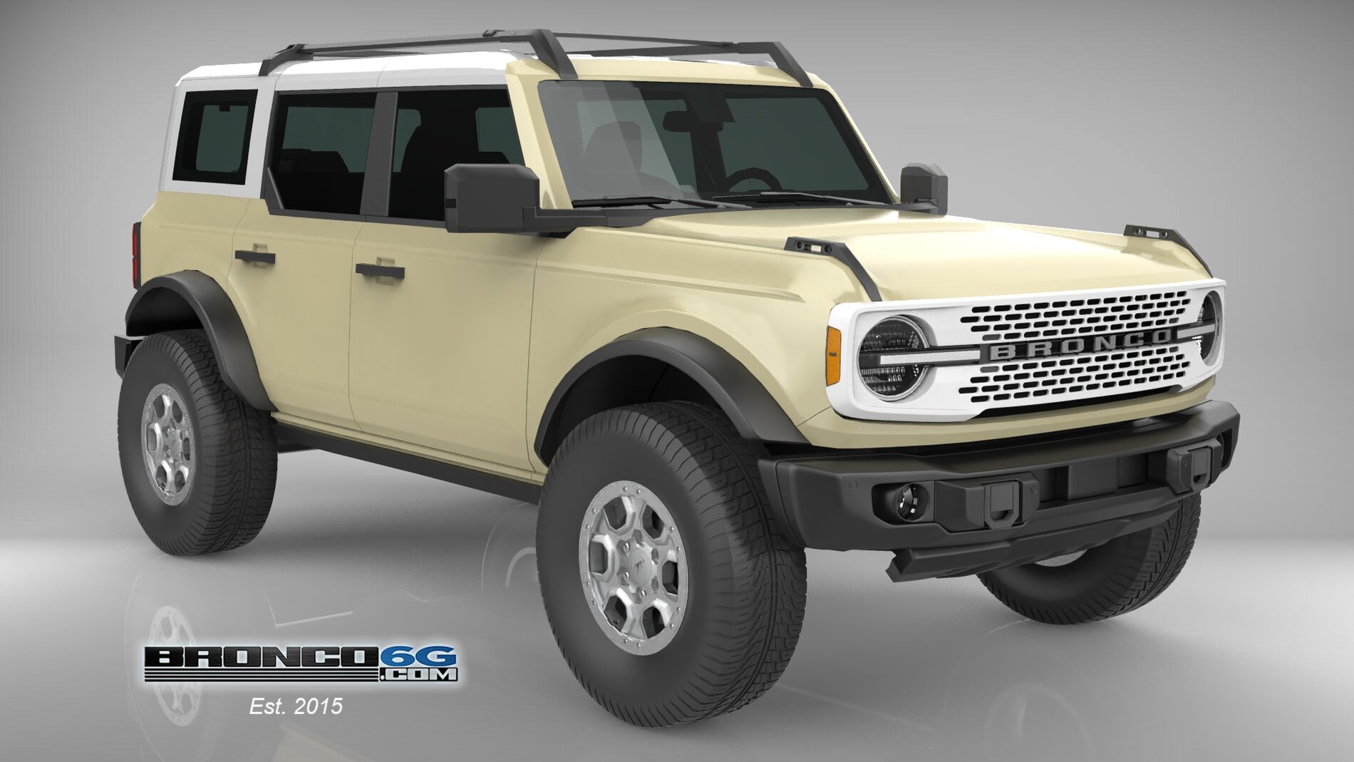 Ford Bronco 4 Door Bronco Colors 3D Model Visualized FR-Cream-Wh