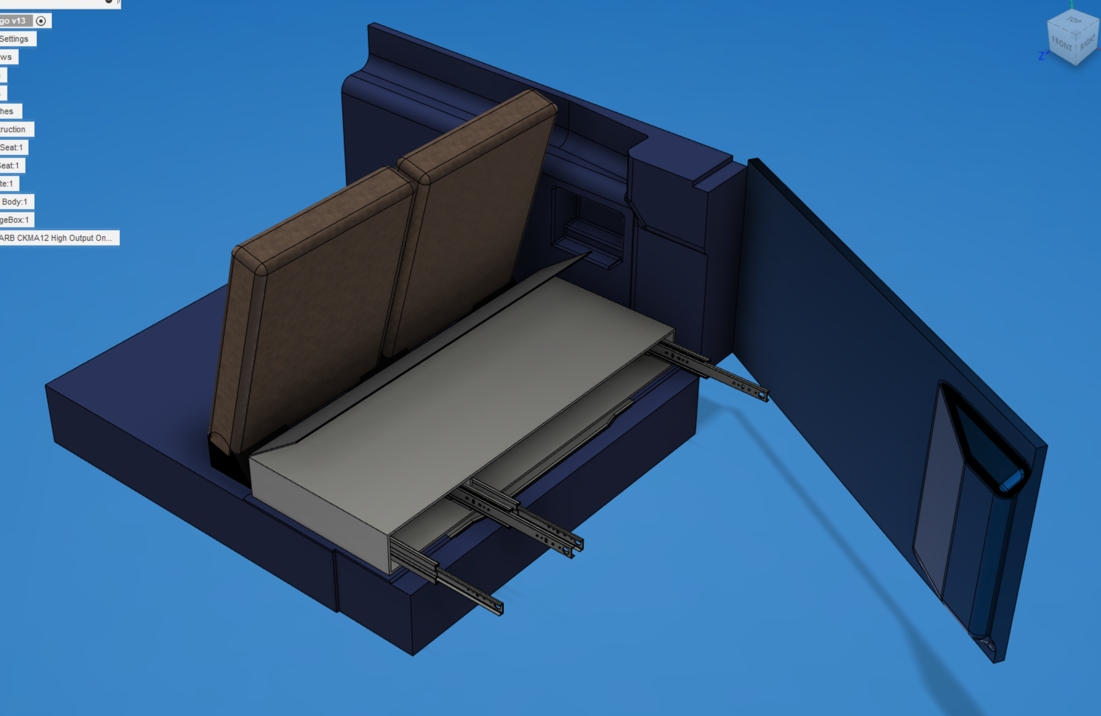 Ford Bronco Product idea for 2 doors - storage solution like the cargo drawer image