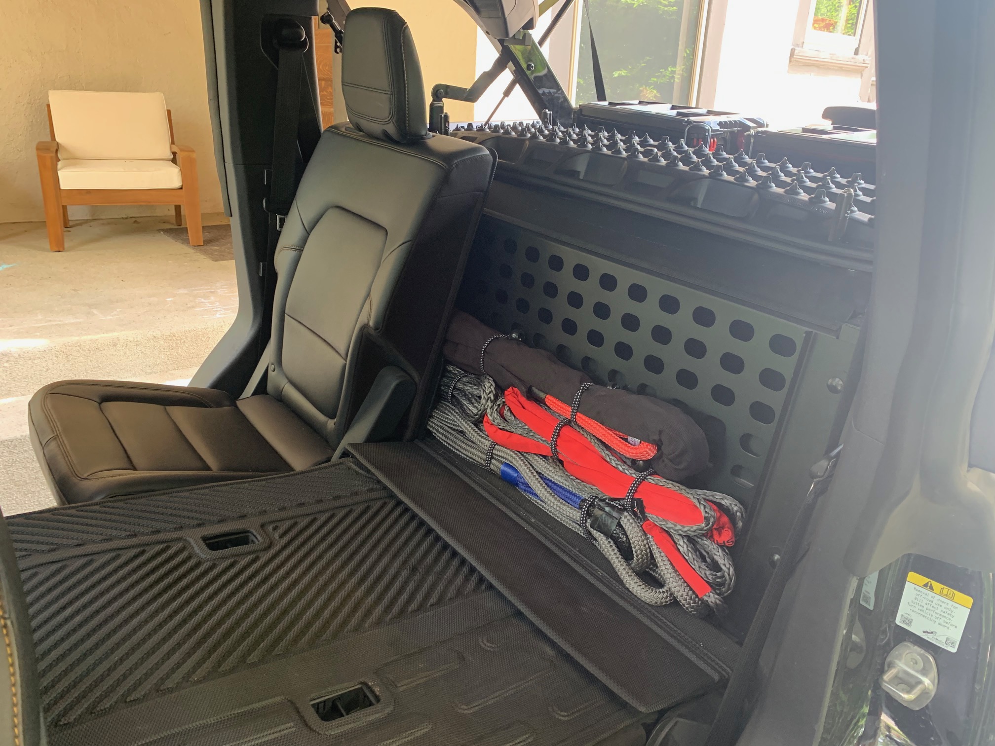 Ford Bronco Maxtrax and storage mounted cargo enclosure IMG_1380