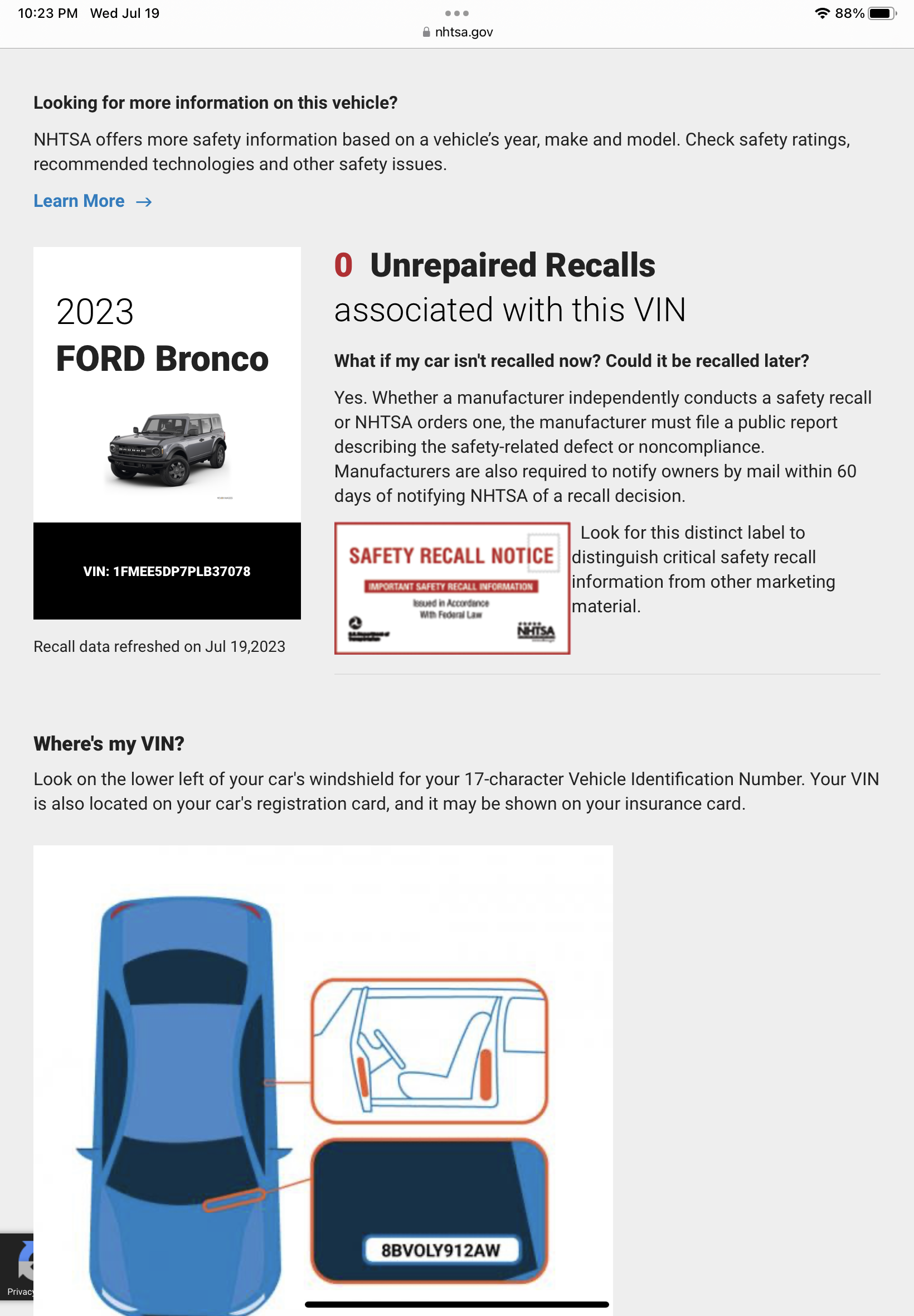Ford Bronco Recall 23C16 & Delivery Hold : Seat Belt Latch Plate Access For 2021-2023 Bronco w/ Production Build Dates 9/23/20 - 5/9/23 IMG_1671