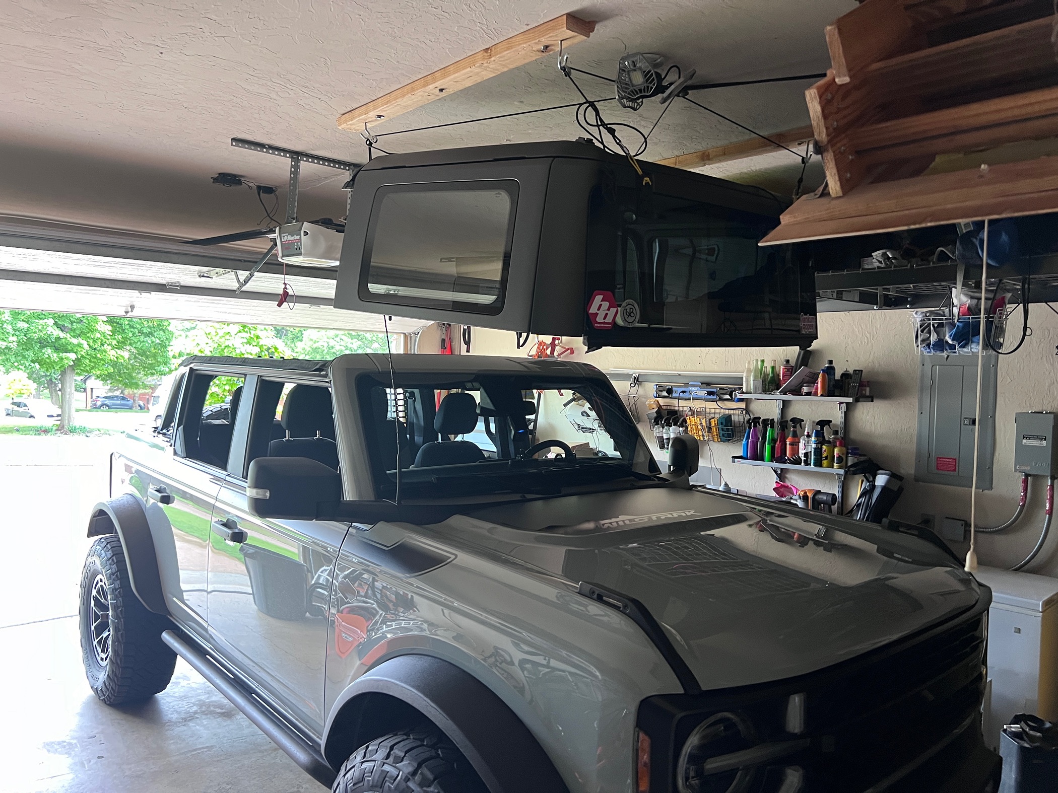Ford Bronco My DIY Homemade Hard Top Lift Ceiling Winch System IMG_2908