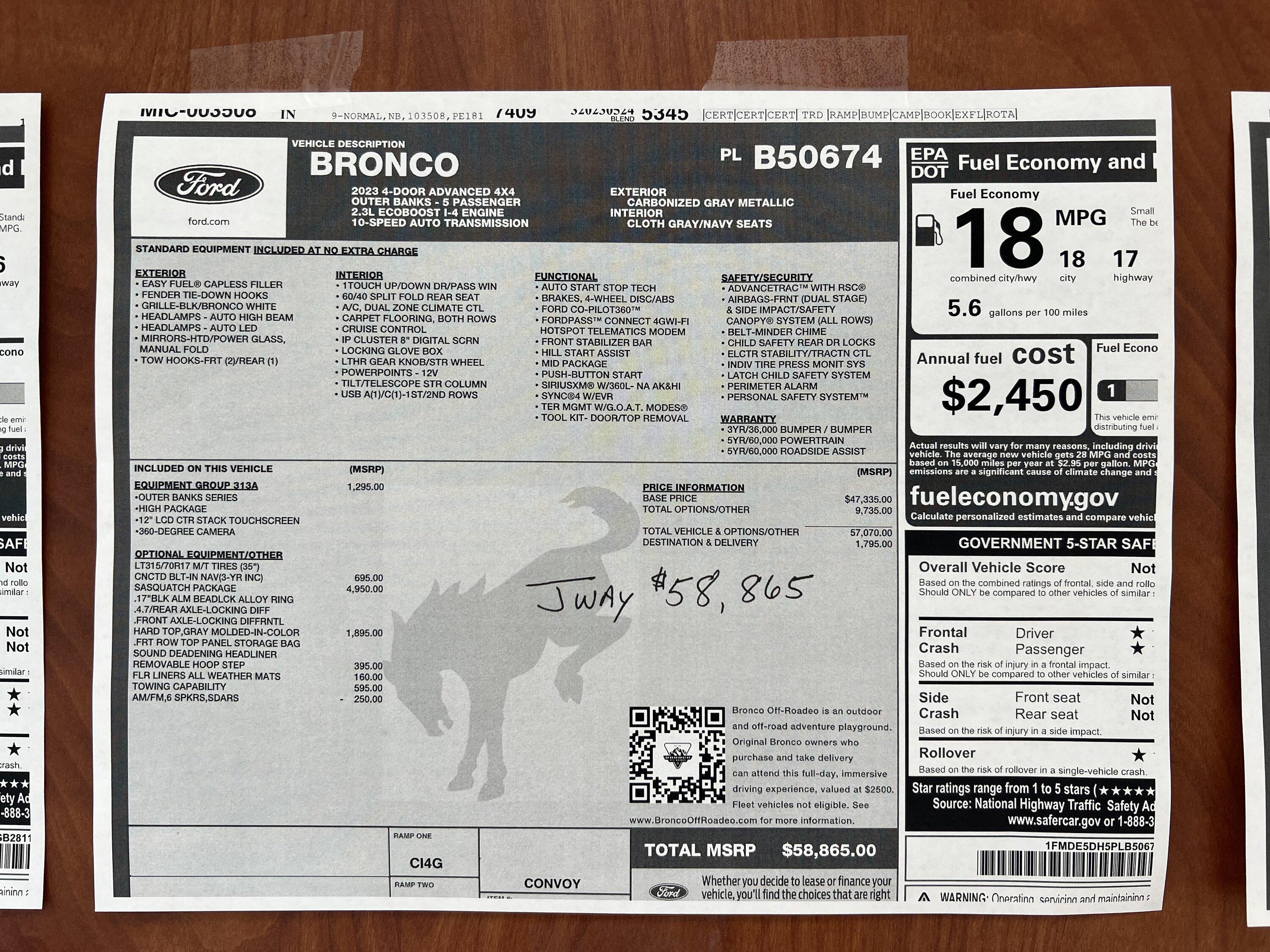 Indiana 23 Outer Banks Carbonized Gray Bronco6G 2021 Ford Bronco 