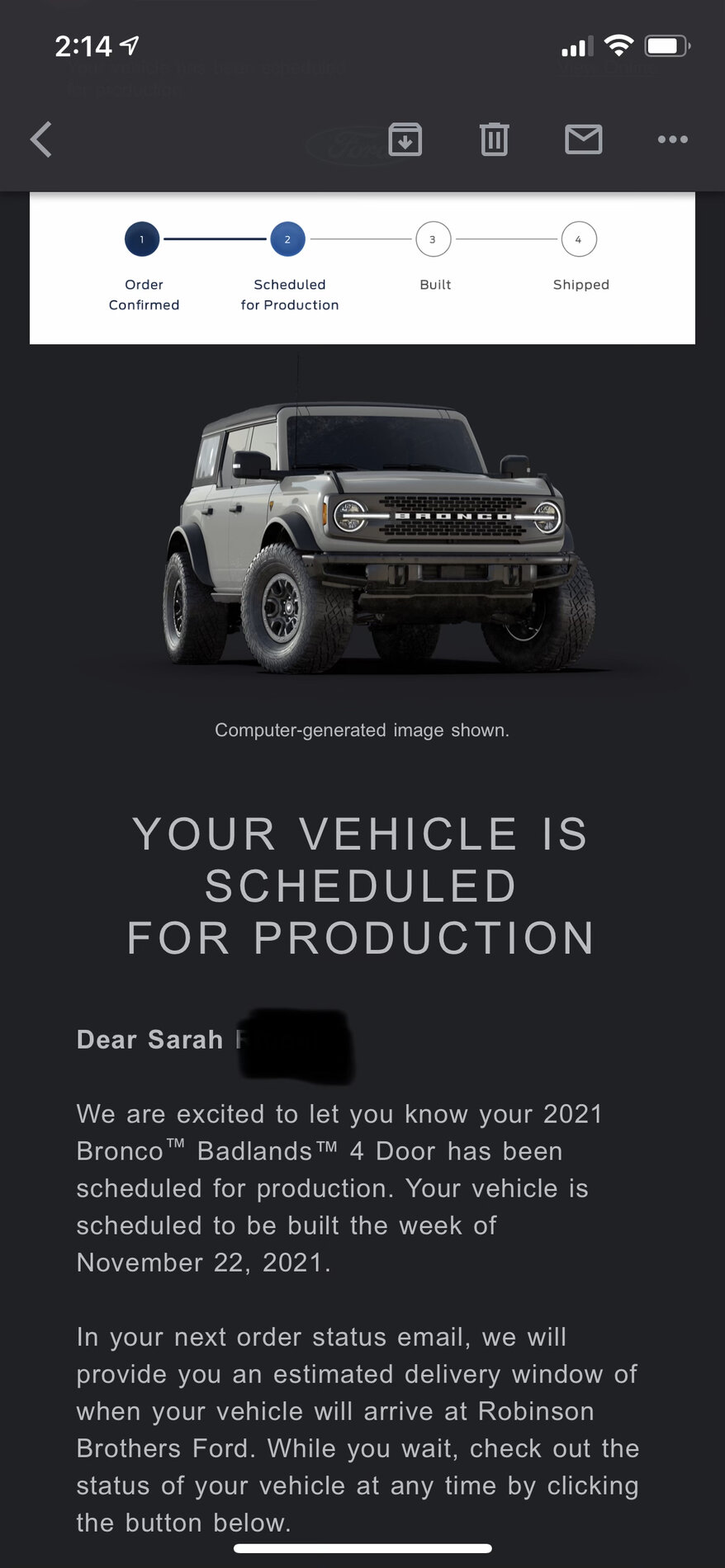 Ford Bronco 📬 9/30 Scheduling email received group! [Post your reservation + build dates] IMG_5280