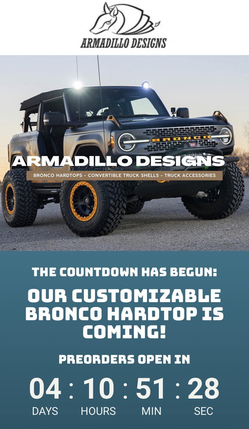 Ford Bronco Armadillo Designs plans to produce a Bronco hardtop from aluminum IMG_5855