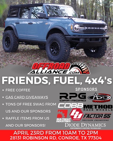 Ford Bronco "Friends, Fuel and 4x4's" Event This Saturday, April 23 in Conroe, TX - Tons of Products to Give Away! IMG_5986