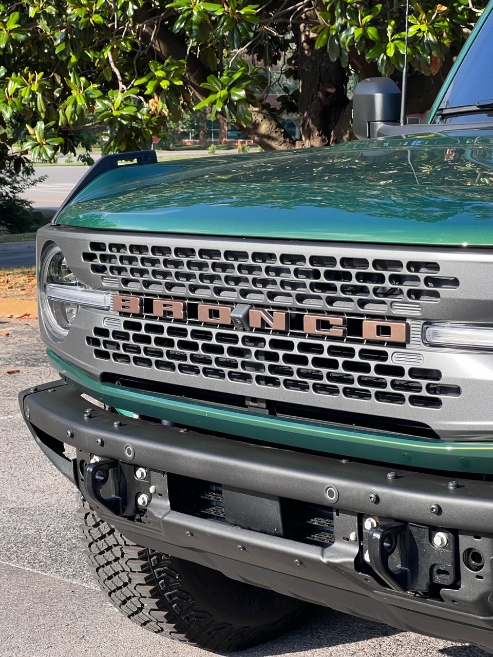 Ford Bronco Bronze Grille Lettering & Bronze Rear Emblem Overlay Kits for 2021+ Bronco IMG_9053