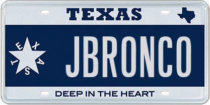 Ford Bronco Custom vanity license plate for your Bronco? jbronco-1