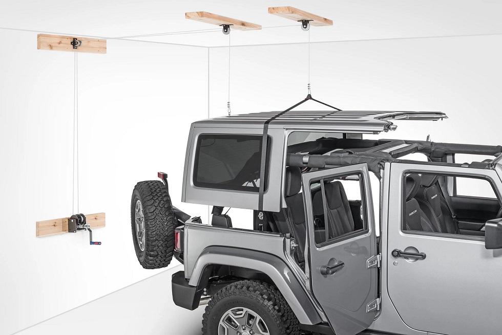 Ford Bronco Garage storage for doors and roof Lange-Hoist-A-Top-Simple-014-SIM-JK