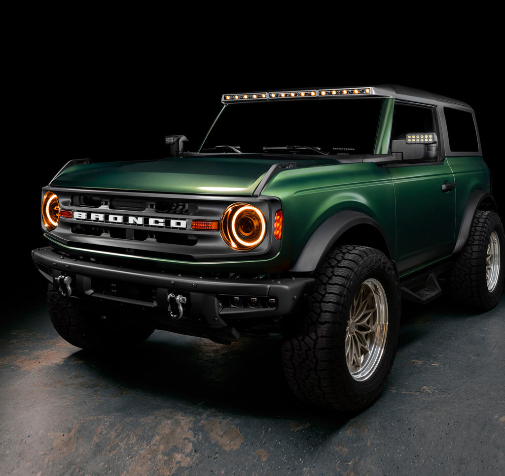 Ford Bronco NOW AVALIABLE- ORACLE LIGHTING INTEGRATED WINDSHIELD ROOF LED LIGHT BAR SYSTEM FOR 2021+ FORD BRONCO main3_amber_oculus_amber_light_bar_1024x1024