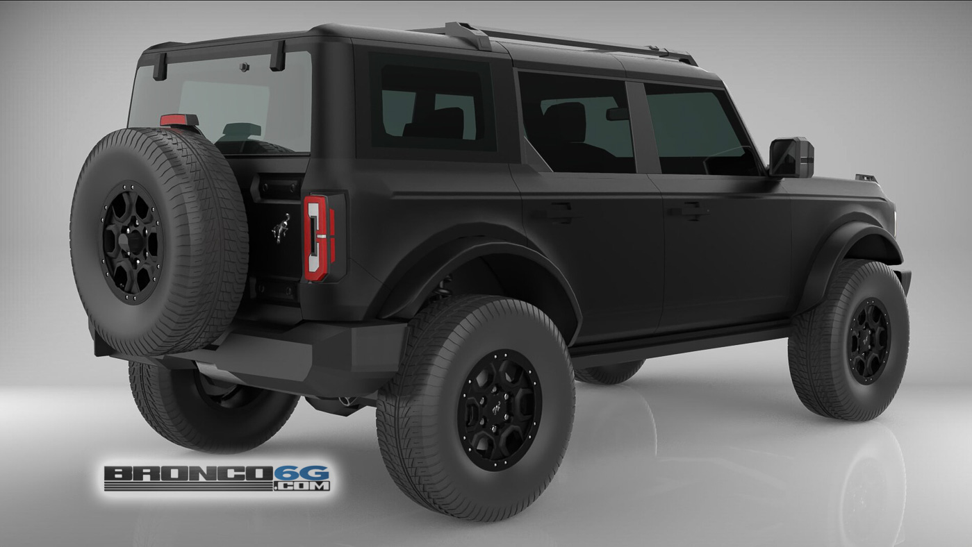 Ford Bronco 4 Door Bronco Colors 3D Model Visualized Matte Black 4 Door 2021 Bronco 3D Model Rear