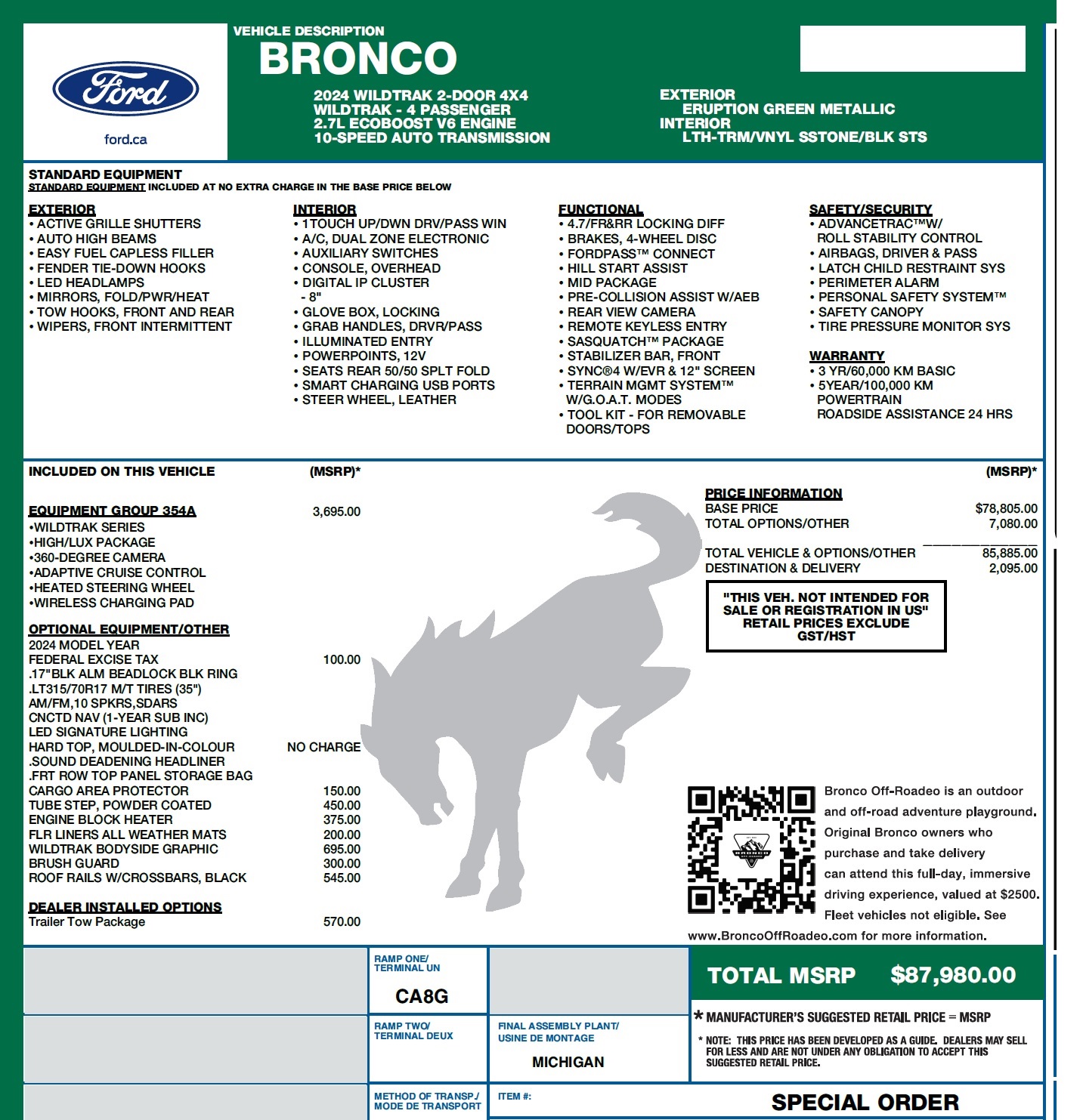 Ford Bronco Bronco Build week 4/29 msr