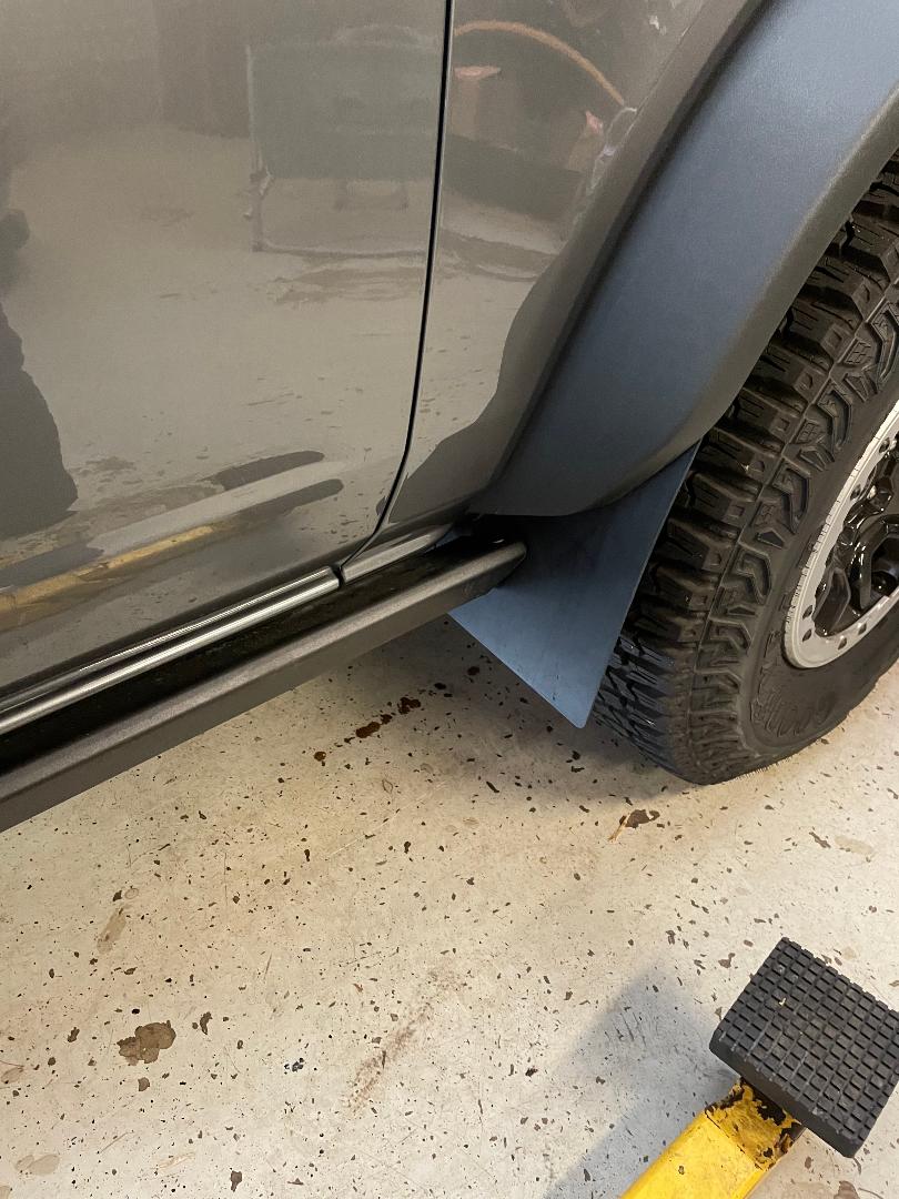 Ford Bronco Lucchese’s cheap DIY small custom-made Front Mud-Flaps HACK for $9 mud flap 1