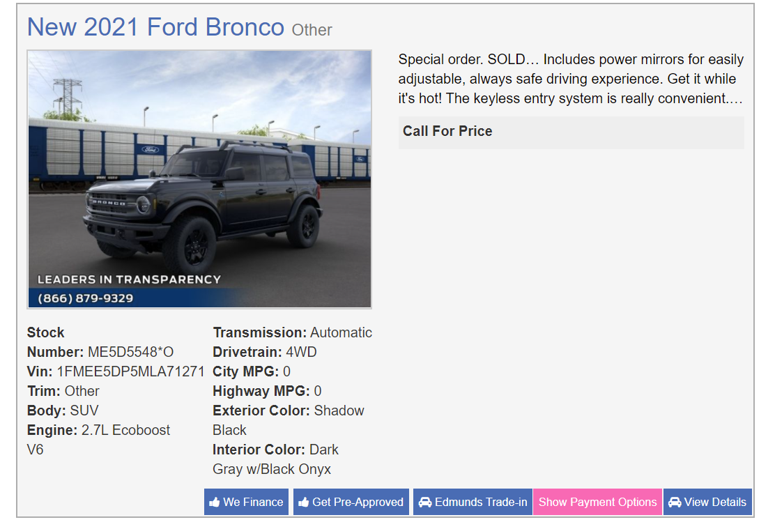 Ford Bronco Ultimate Black Diamond Non-Sasquatch pics thread my B