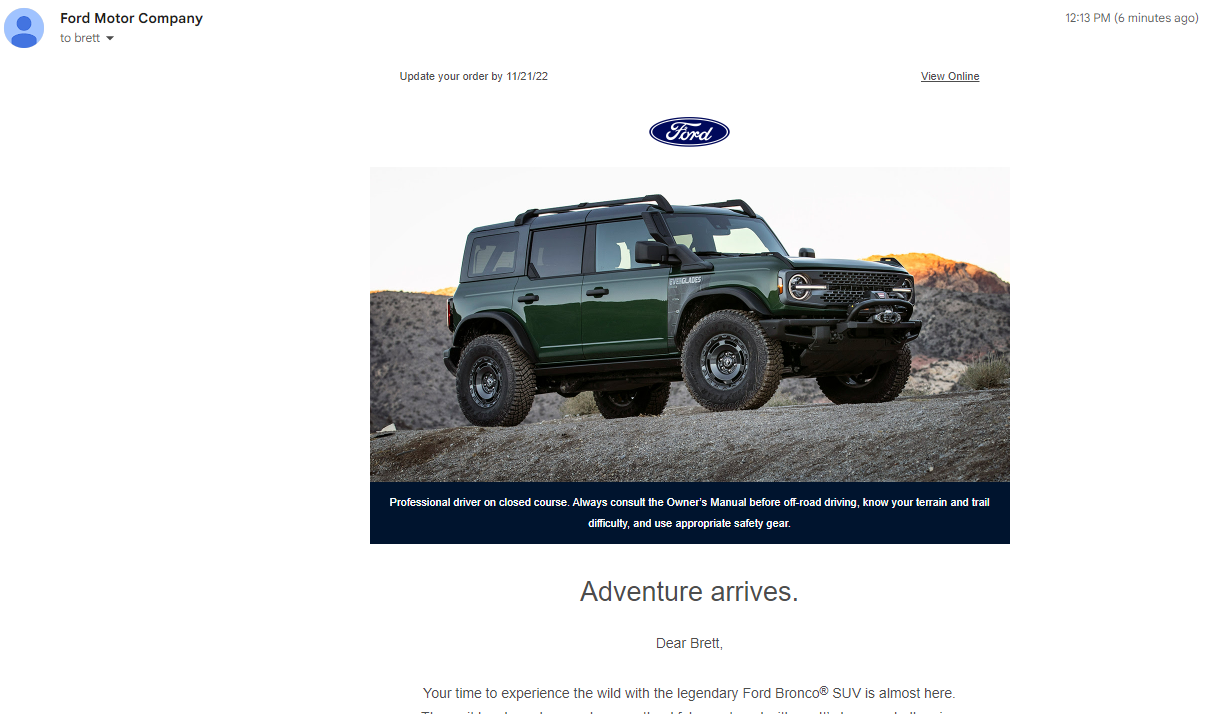 Ford Bronco 🔗 2023 Bronco Build and Price Page [Link Update!] order update.PNG