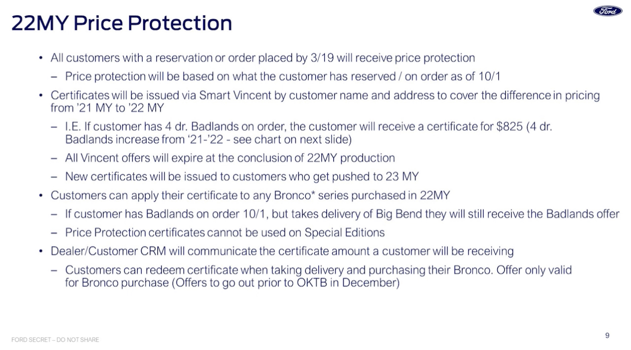 Ford Bronco ⏰ 2022 Bronco Timing - Order Bank, Build & Price, Scheduling, Delivery, Special Edition Models Price protection PPT