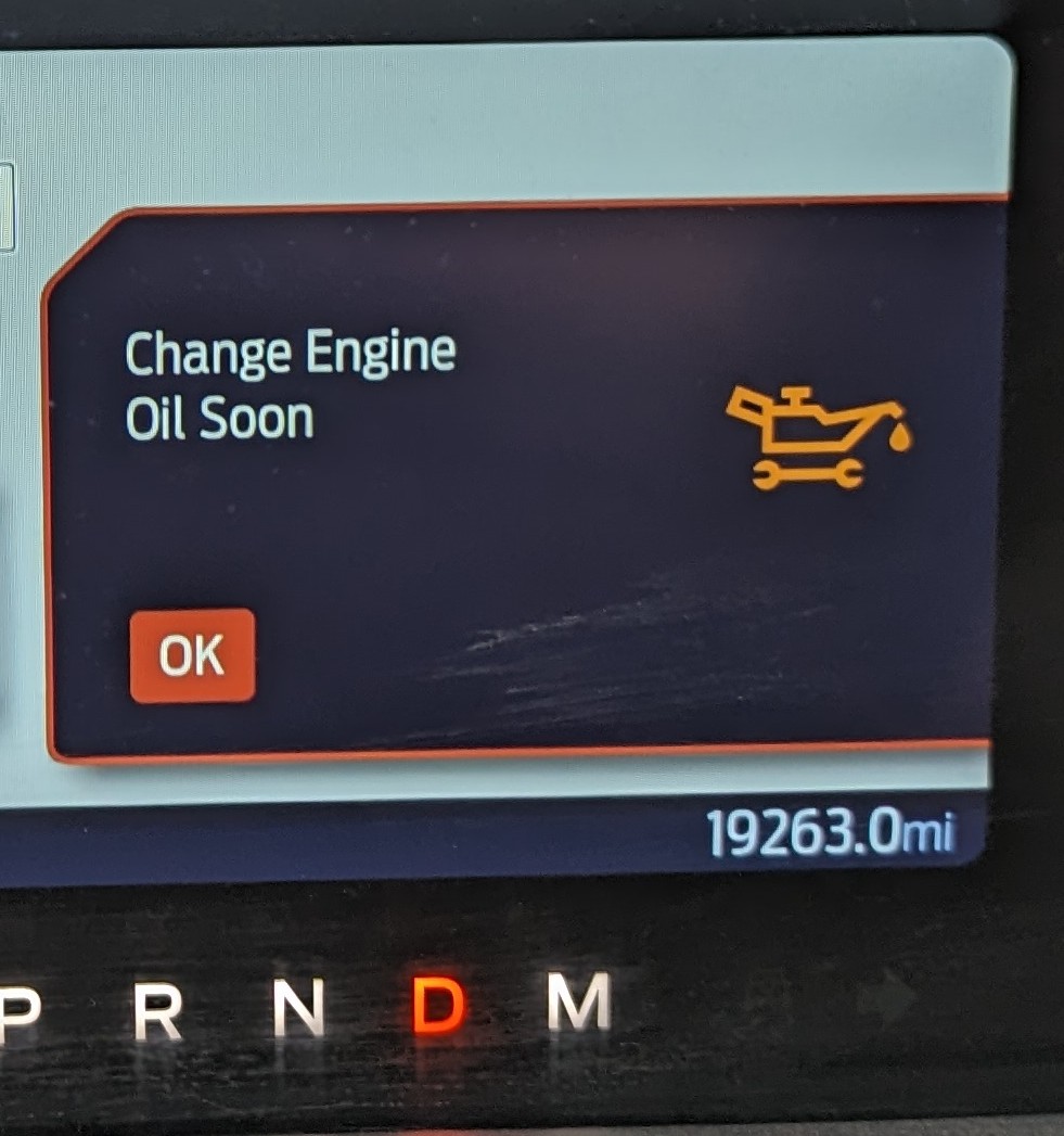Ford Bronco Is "change engine oil soon" accurate? PXL_20230506_193508624~2