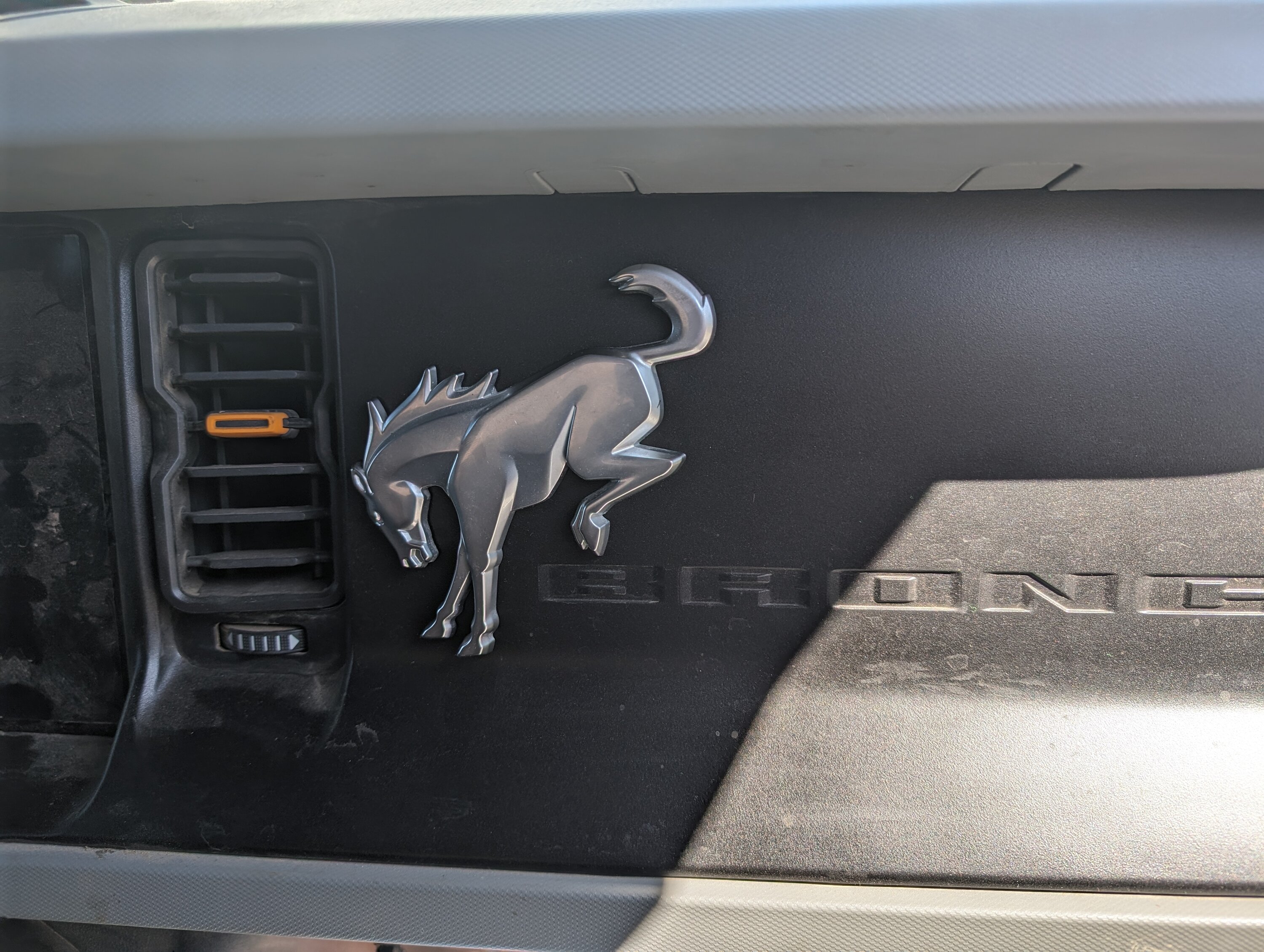 Ford Bronco Horsey Bronco logo on dashboard SideDone