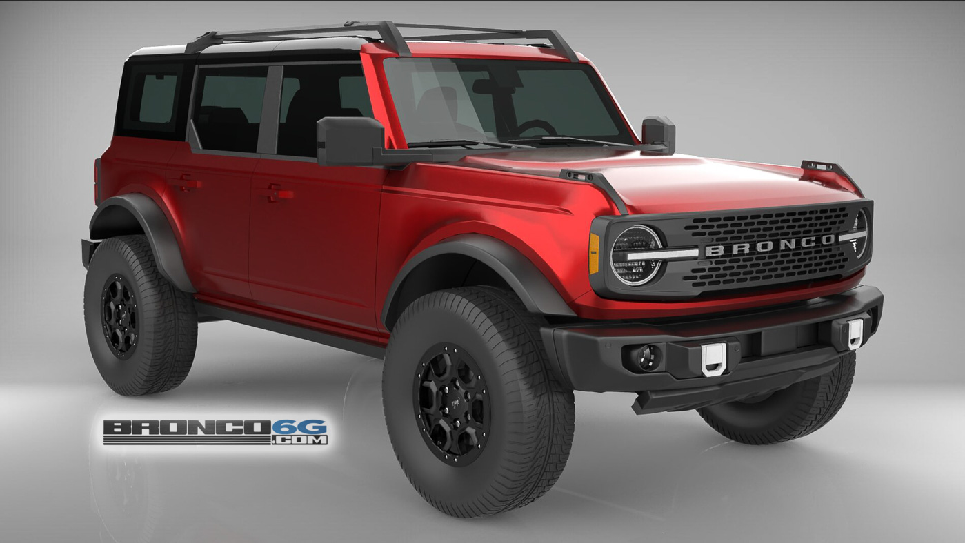 Ford Bronco 4 Door Bronco Colors 3D Model Visualized Rapid Red 4 Door 2021 Bronco 3D Model Front
