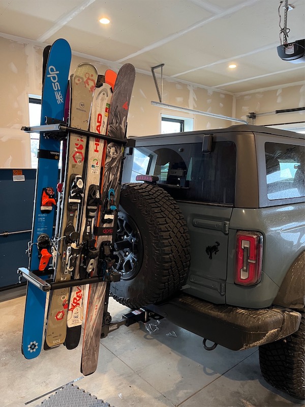 Ford Bronco here is what I found for a ski rack for less than $500 - hitch mount solution - updated with better hitch extender 6B949825-2C29-4D8E-8910-EF32F812B051