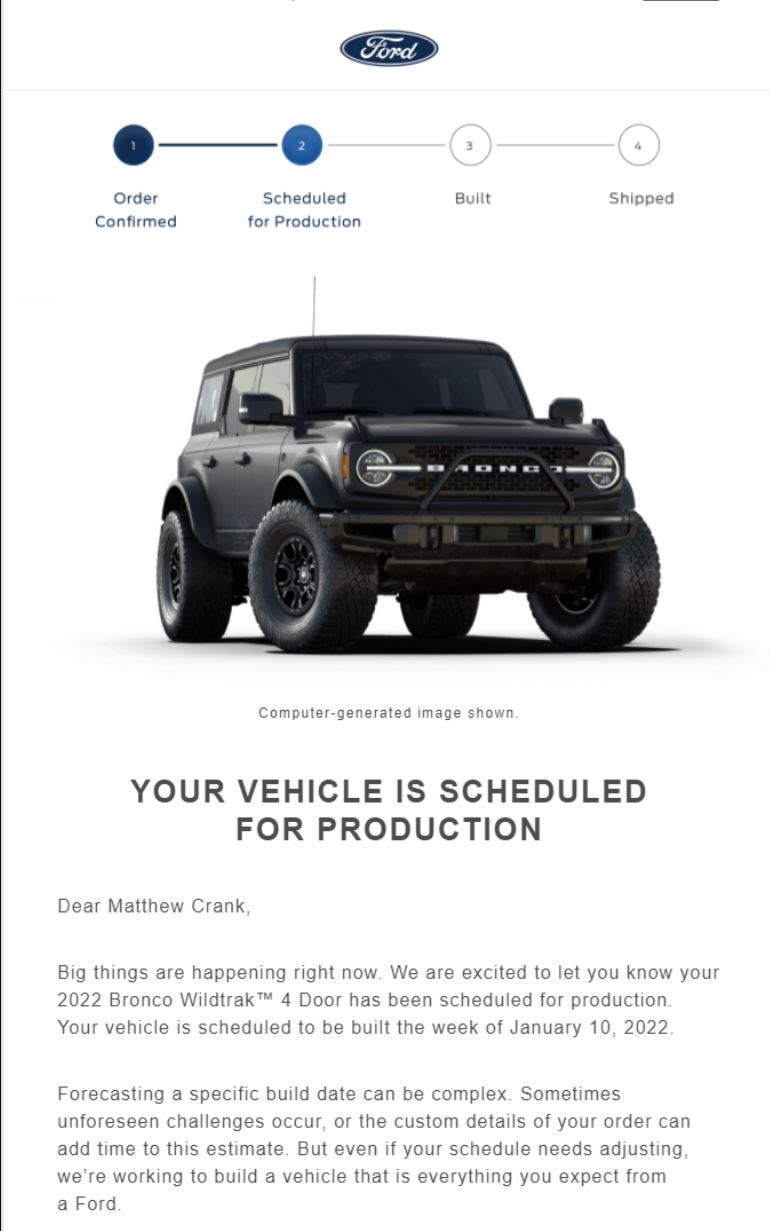 Ford Bronco 📬 11/18/22 Scheduling Email Received Group Scheduled for Production email.JPG