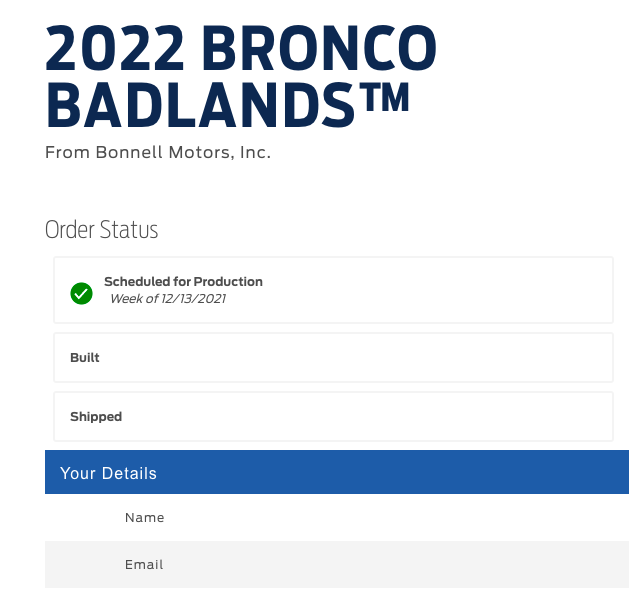 Ford Bronco ⏱ 2022 MY Bronco Begins Scheduling on 10/28 for Production Weeks 12/13, 12/20, 12/27 Screen Shot 2021-10-28 at 8.36.02 PM