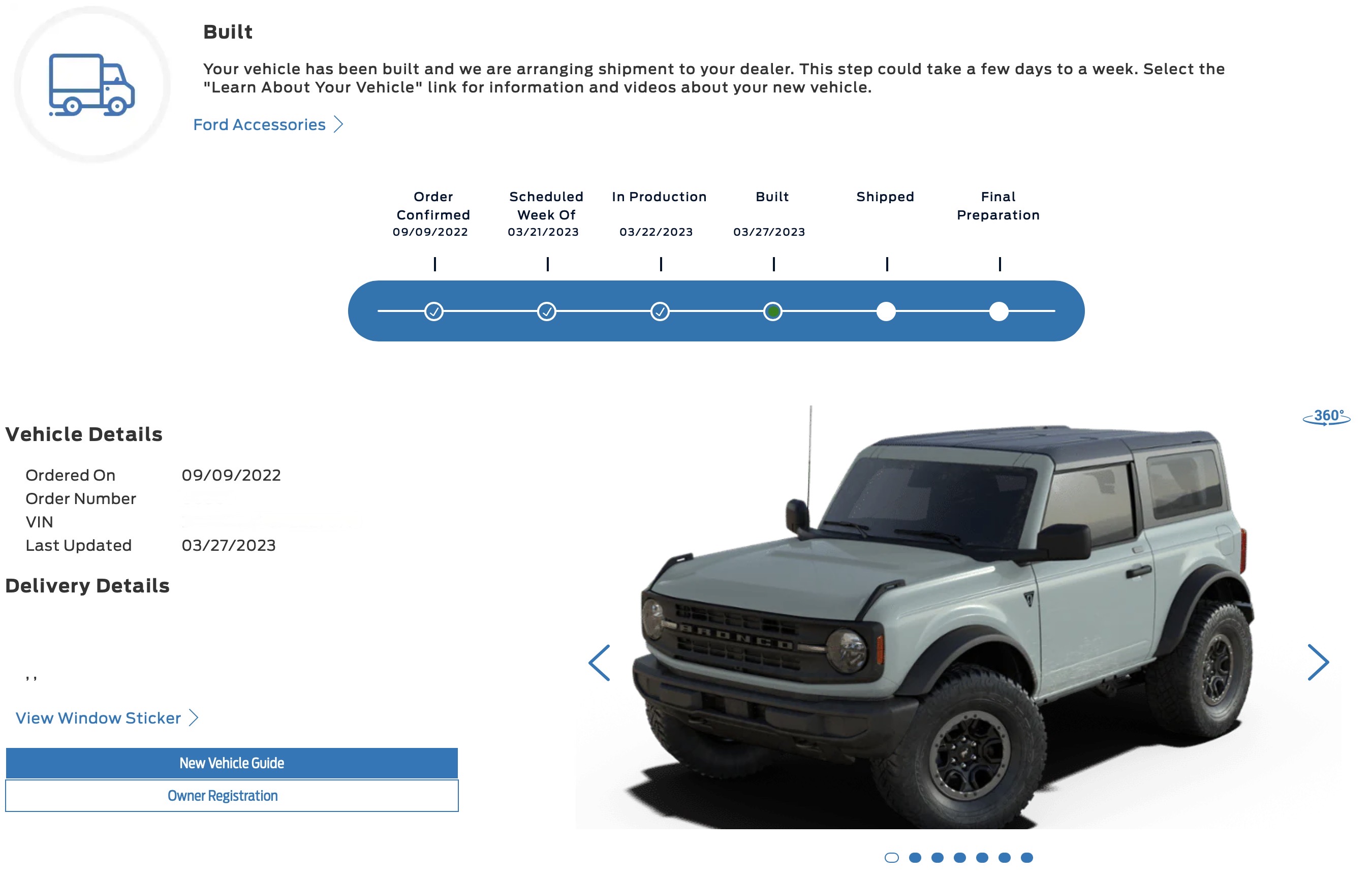 Ford Bronco 3/20/2023 Build Week with spreadsheet Screen Shot 2023-03-29 at 2.47.55 PM