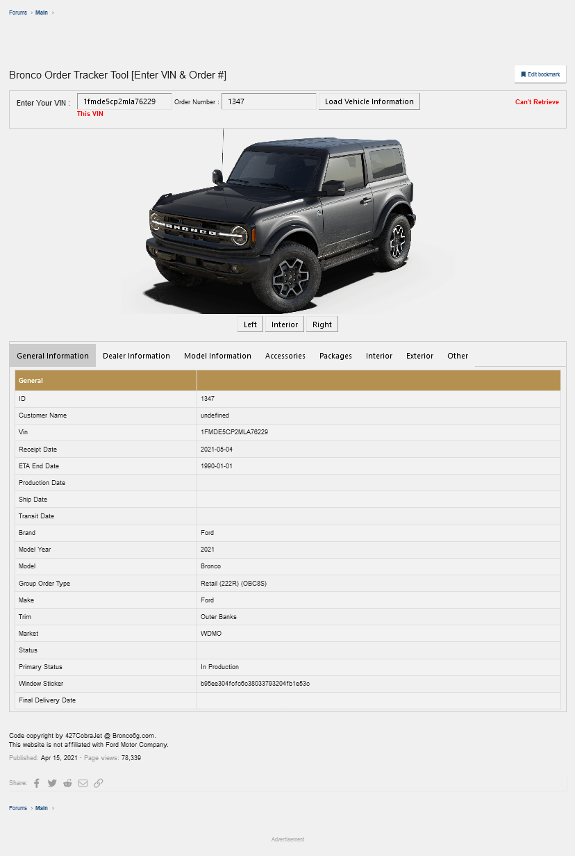 Ford Bronco Don't trust the Bronco Order Tracker Screenshot 2021-08-05 at 13-07-26 Bronco Order Tracker Tool [Enter VIN Order #]