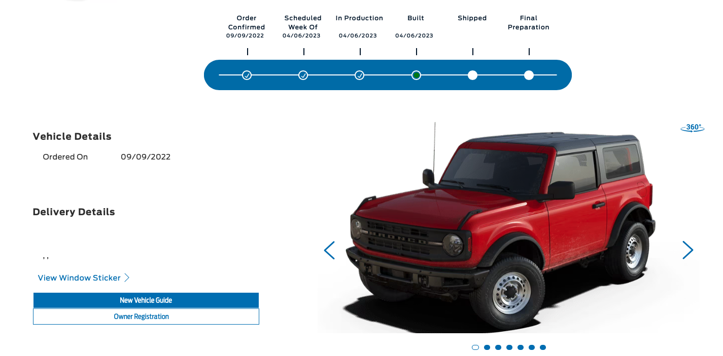 Ford Bronco Bronco Build Week 4/3/2023 Screenshot 2023-04-07 at 9.29.29 AM