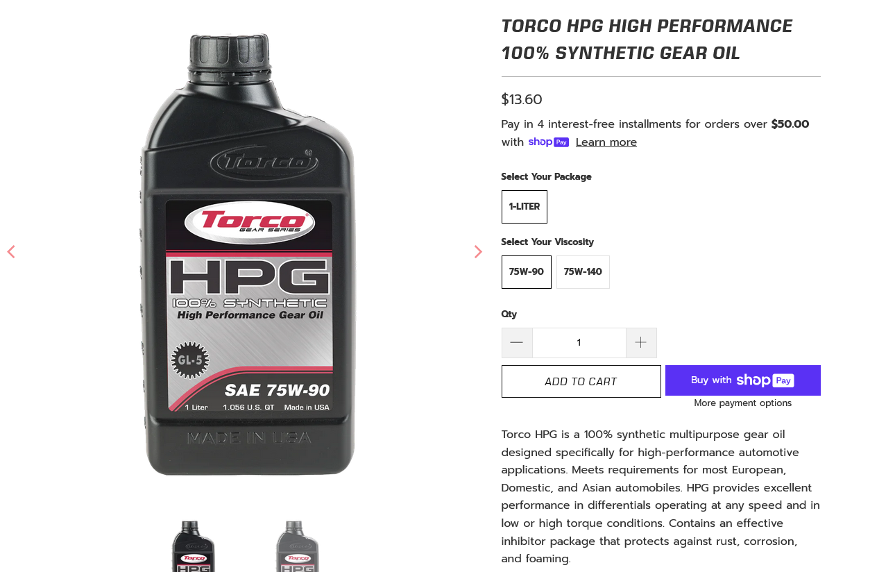 Ford Bronco Change Driveline Fluids Early! Screenshot 2024-03-14 at 09-39-34 Torco HPG High Performance 100% Synthetic Gear Oil