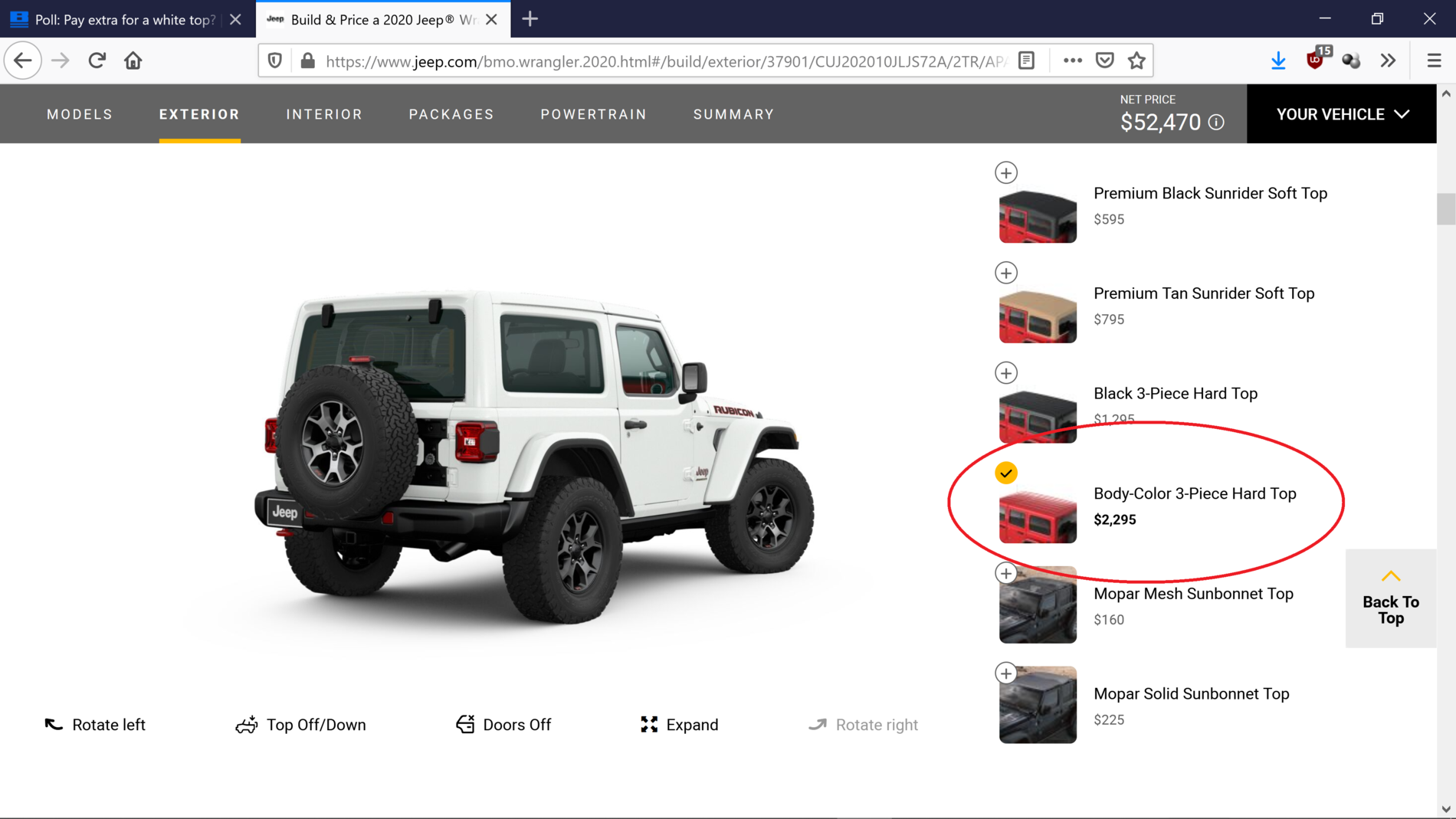 Ford Bronco Poll:  Pay extra for a white top? Screenshot (2098)