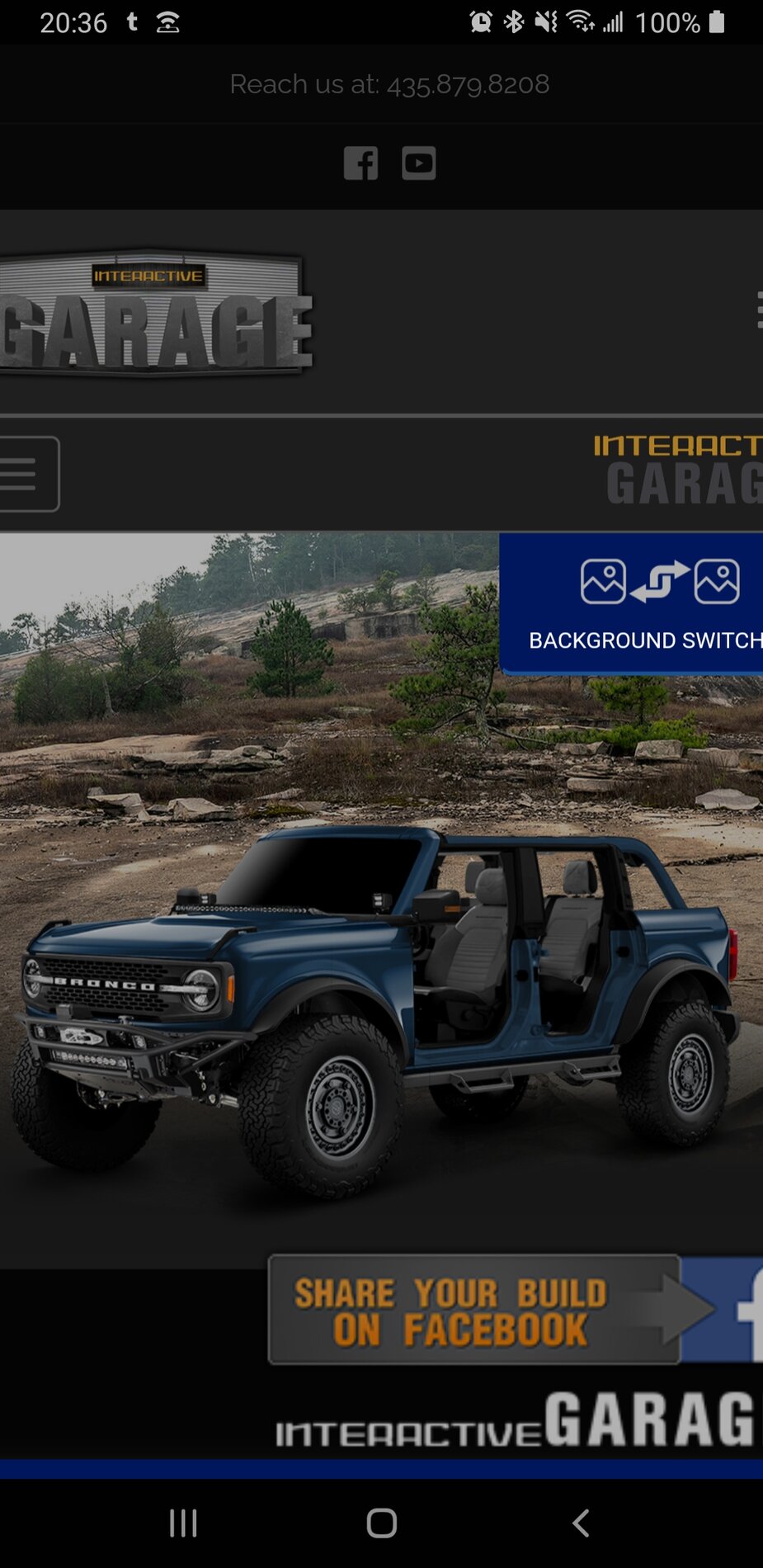 Ford Bronco Bronco "Interactive Garage" lets you color and modify with aftermarket parts Screenshot_20200729-203615_Samsung Internet
