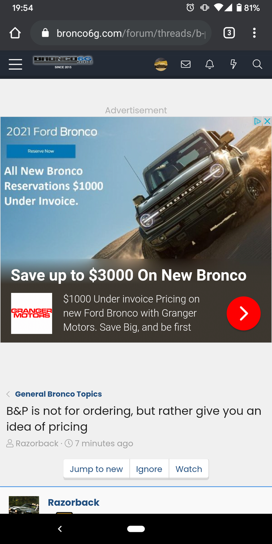 Ford Bronco Finally appropriate ad placement! Screenshot_20201025-195445
