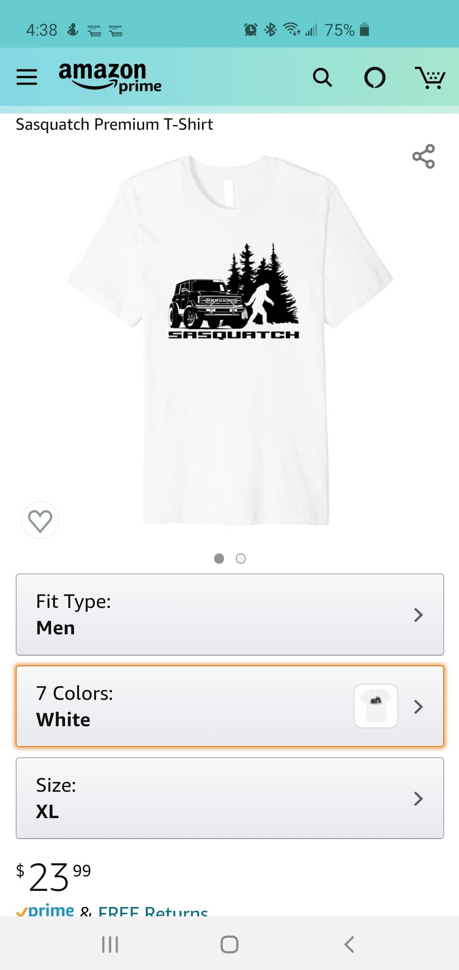 Ford Bronco Sasquatch T-Shirt distributed to dealers Screenshot_20210221-163815_Amazon Shoppin