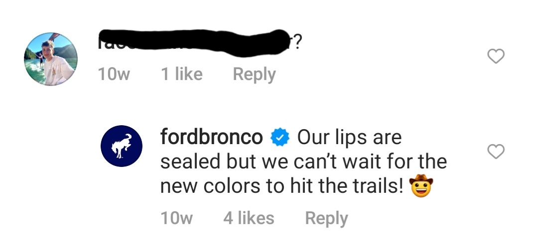 Ford Bronco 💚 [Update: EVERGLADES GREEN confirmed by Levine?] Ford teases green color for 2022 Bronco Screenshot_20210708-180403_Instagram